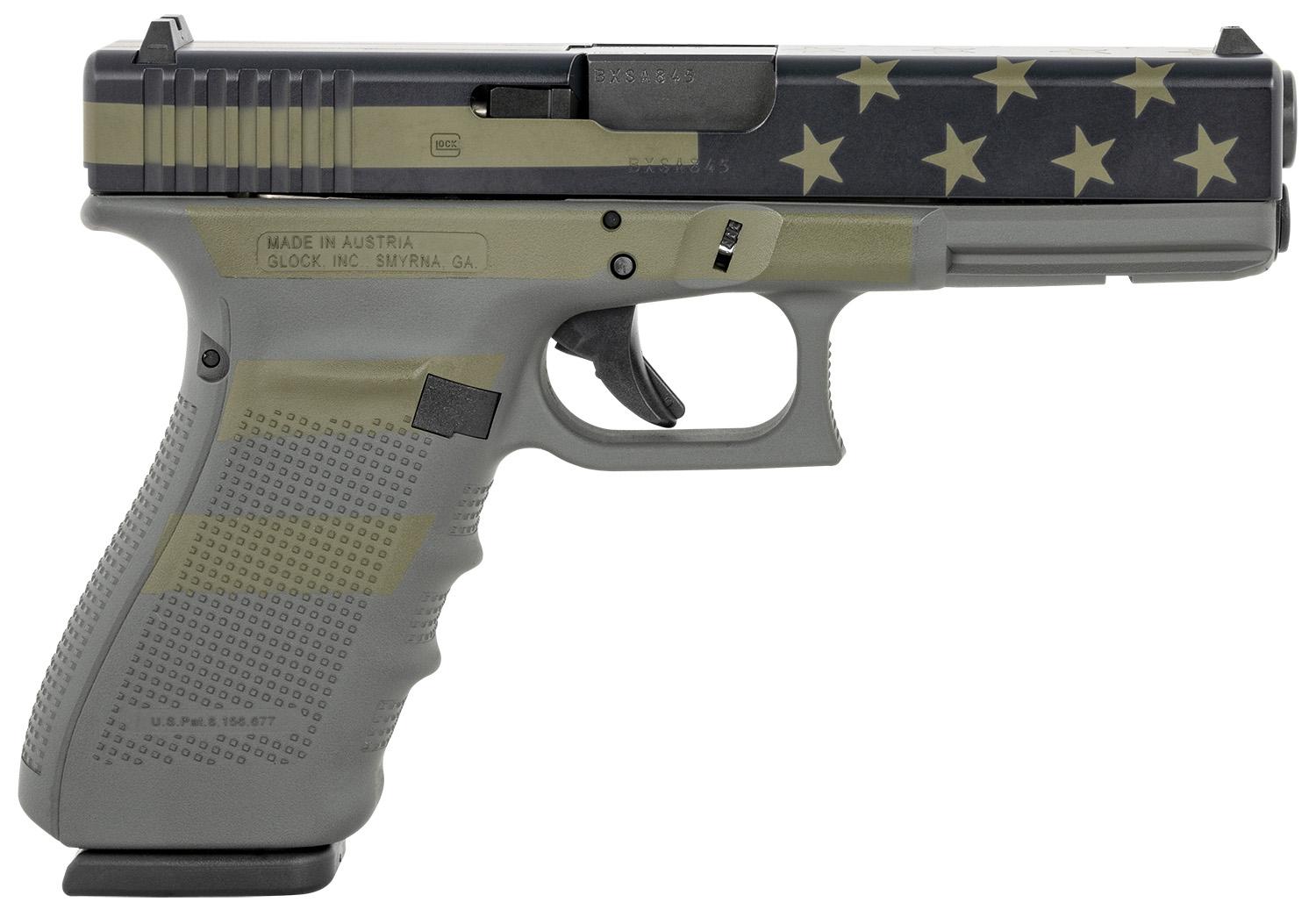 Glock G20 Gen4 Pistol PG2050204OP, 10mm Auto, 4.61", Picatinny Rail, Operator Flag Cerakote Finish, 15 Rds