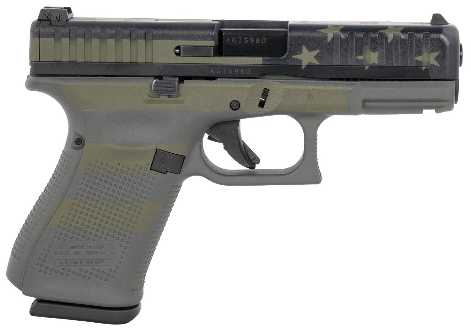 Glock G44 Compact Pistol UA4450104OP, 22 LR, 4.02", Polymer Frame, Operator Flag Cerakote Finish, 10 Rds