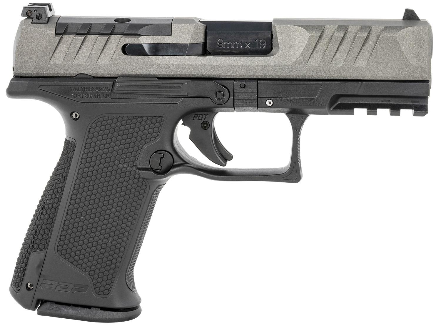 Walther PDP F-Series Pistol 2842734GY, 9mm Luger, 4", Optic Ready, Textured Polymer Grip, Gray Finish, 15 Rds