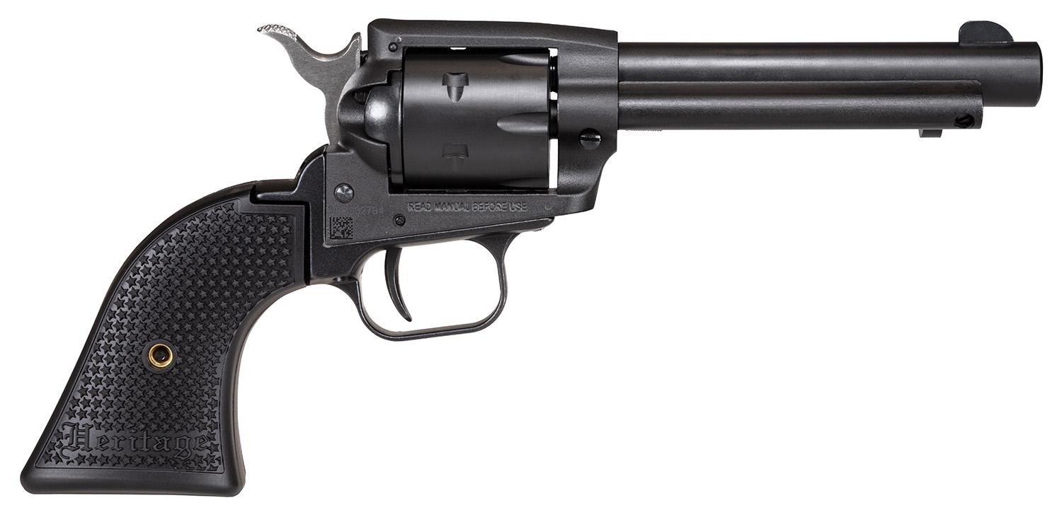 Heritage Rough Rider SAO Revolver SRR22BS4PG, 22 LR, 4.75", Polymer Grips, Black Satin Finish, 6 Rds