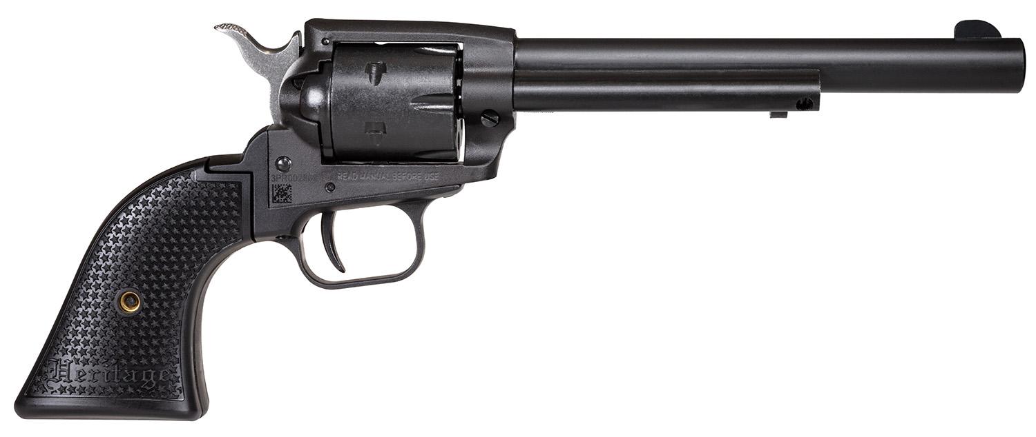 Heritage Rough Rider SAO Revolver SRR22BS6PG, 22 LR, 6.50", Polymer Grips, Black Satin Finish, 6 Rds