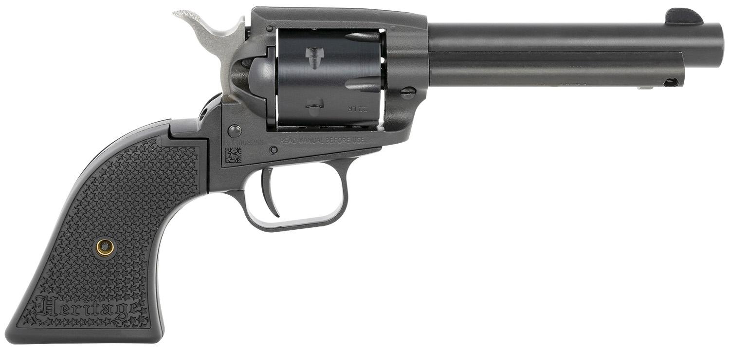 Heritage Rough Rider SAO Revolver SRR22MBS4PG, 22 LR, 4.75", Polymer Grips, Black Satin Finish, 6 Rds