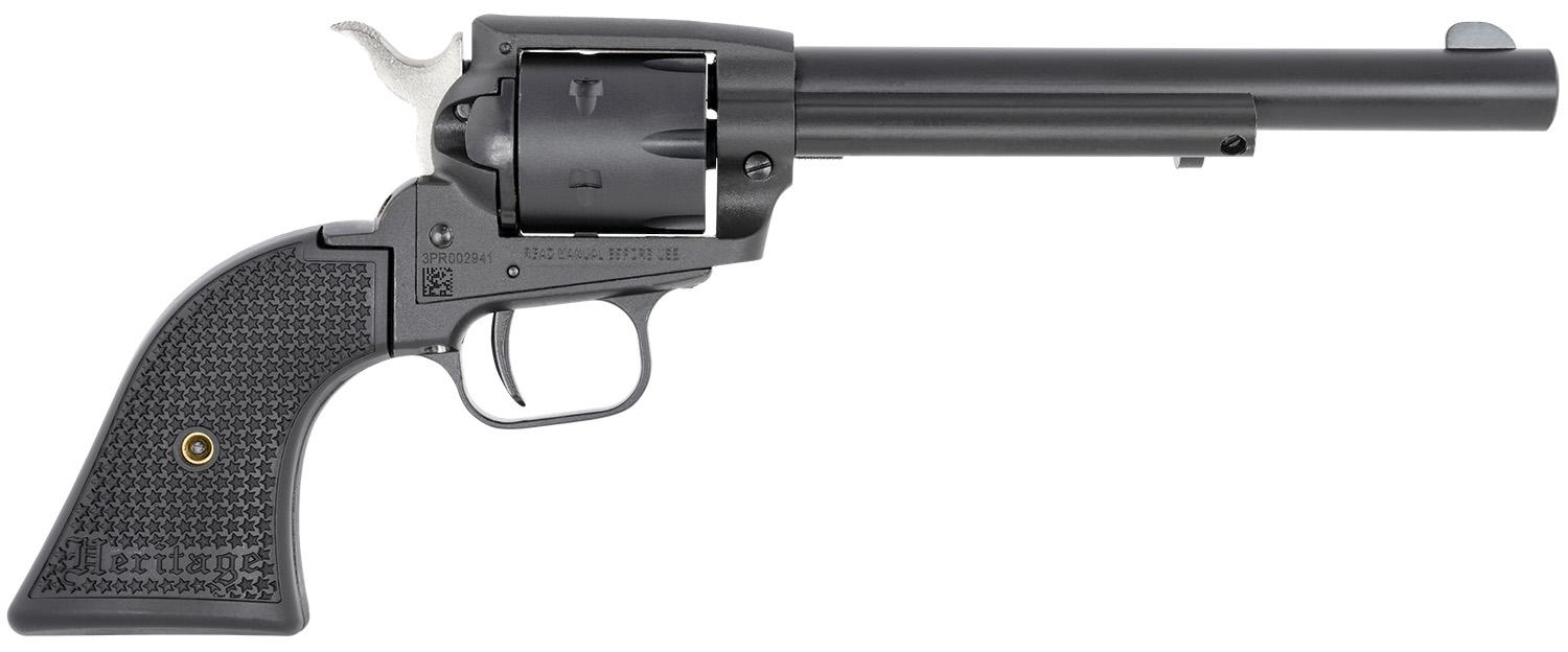 Heritage Rough Rider SAO Revolver SRR22MBS6PG, 22 LR, 6.50", Polymer Grips, Black Satin Finish, 6 Rds