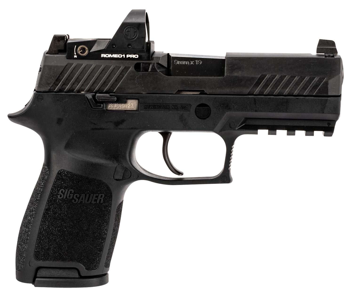 Sig P320 Compact RXZP 320C9BRXZP10320C, 9mm Luger, 3.90", ROMEO ZERO, Black Nitron Finish, 10 Rds