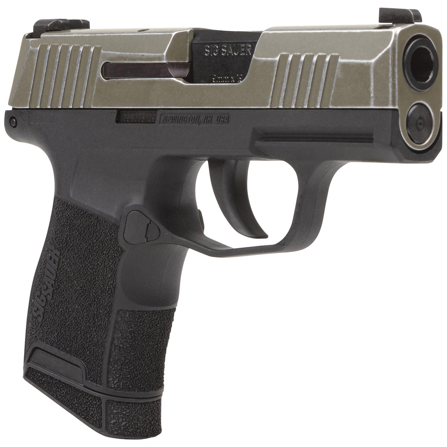 Sig P365 Micro-Compact Pistol 3659BXR3DC, 9mm Luger, 3.10", Black Grips, ODG Distressed Slide, 10 Rds