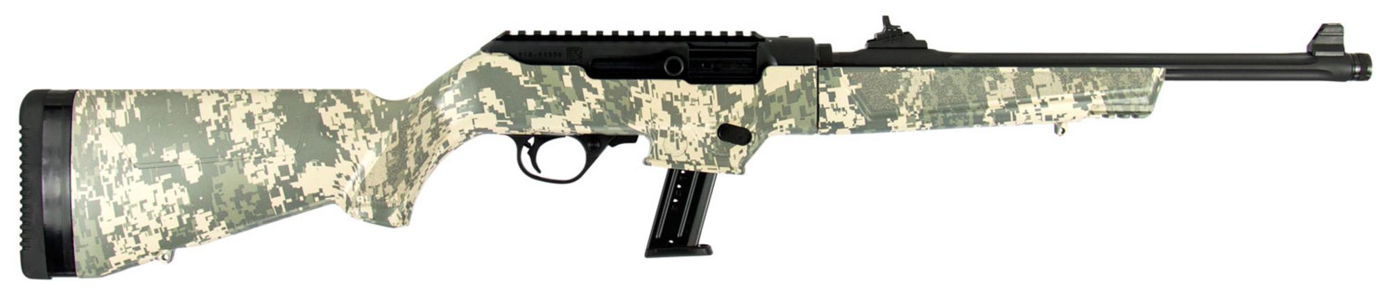 Ruger PC Carbine Semi-Auto Rifle 19107, 9mm Luger, 16.12", Fixed Stock, Black Hardcoat Anodized Finish, 17 Rds