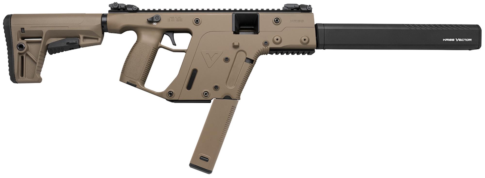 Kriss Vector CRB G2, Semi-Auto Rifle KV90CFD20, 9mm, 16", 6 Position Stock, FDE, 40 Rds