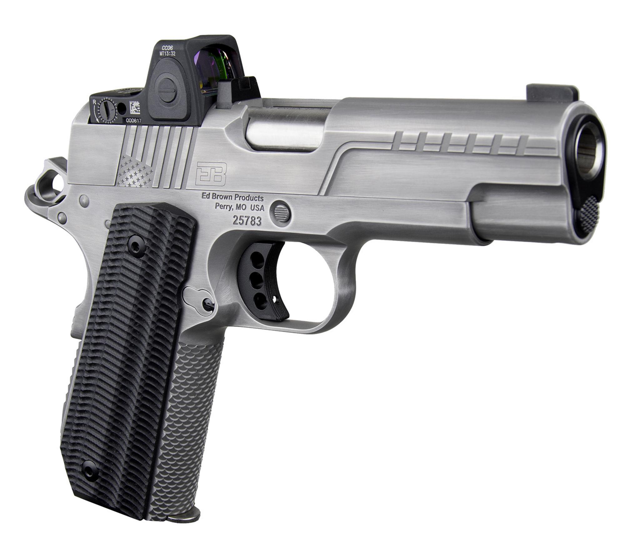 Ed Brown FX2 Pistol, FX2SS, 45 ACP, 4.25", Black G10 Grips, Stainless Steel Finish, w/RMRcc, 7 Rds