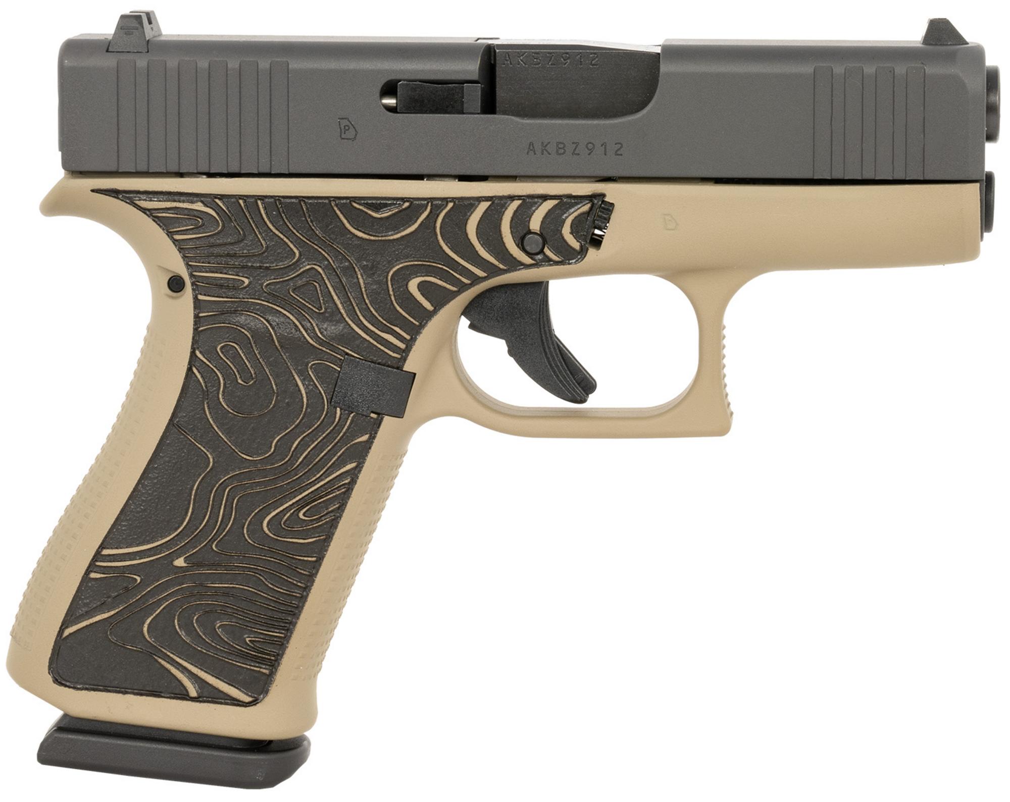Glock 43X, PX4350204EXPCT, 9mm Pistol, 3.41", Coyote Tan Textured Grips, Black Cerakote Slide, 10 Rds
