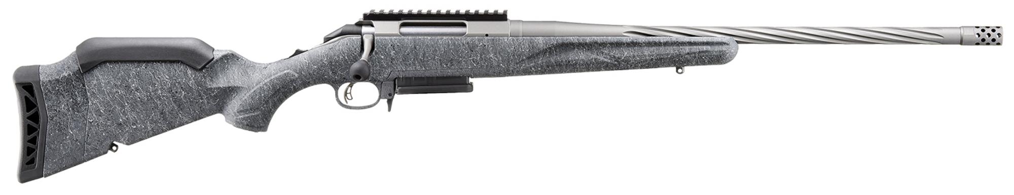Ruger American Gen II, Bolt Action Rifle, 6.5 PRC, 20" Cobalt Cerakote Threaded Barrel, Adjustable Gray Splatter Stock, 3 Rds, 46916