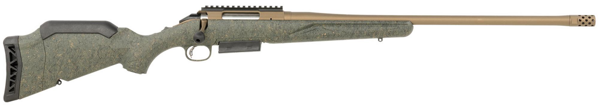 Ruger American Predator Gen II, Bolt Action Rifle, 450 Bushmaster, 22" Bronze Cerakote Threaded Barrel, Adjustable Green Splatter Stock, 3 Rds, 46935