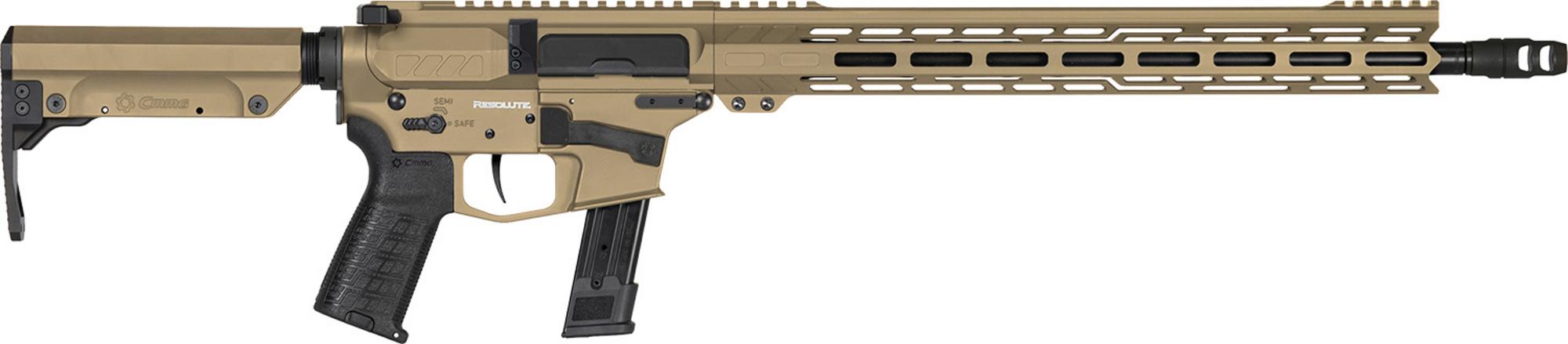 CMMG MK17 Rifle 92A530FCT, 9mm, 16.10", CMMG 6 Position RipStock, Coyote Tan, 21 Rds