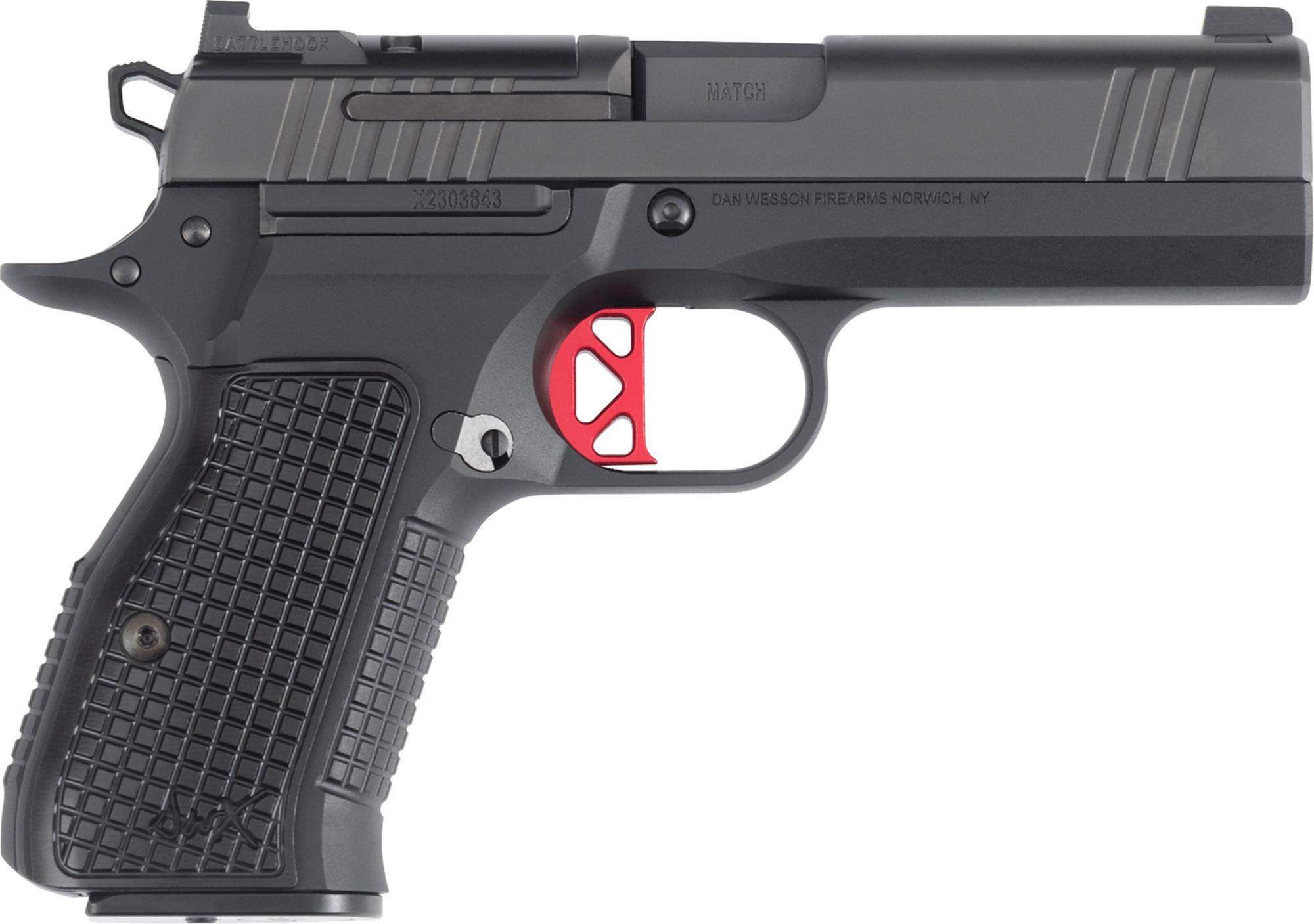 Dan Wesson DWX Compact 92104, 9mm Pistol, 4.93", Black Aluminum Grips, Match Grade Barrel, 15rd