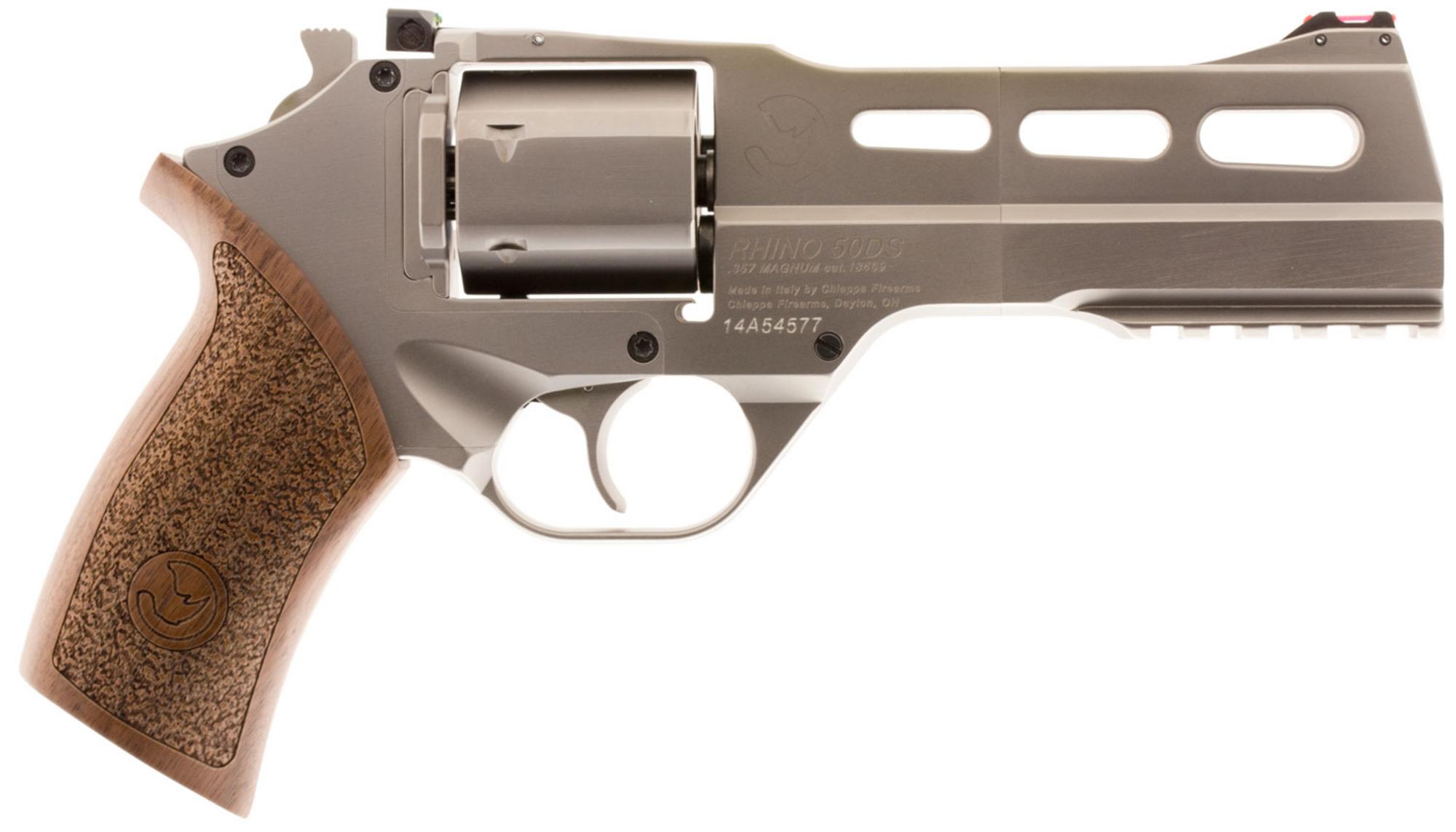 Chiappa Rhino 50SAR *CA Compliant Revolver CF340247, 357 Magnum, 5", Walnut Grips, Nickel Finish, 6 Rds