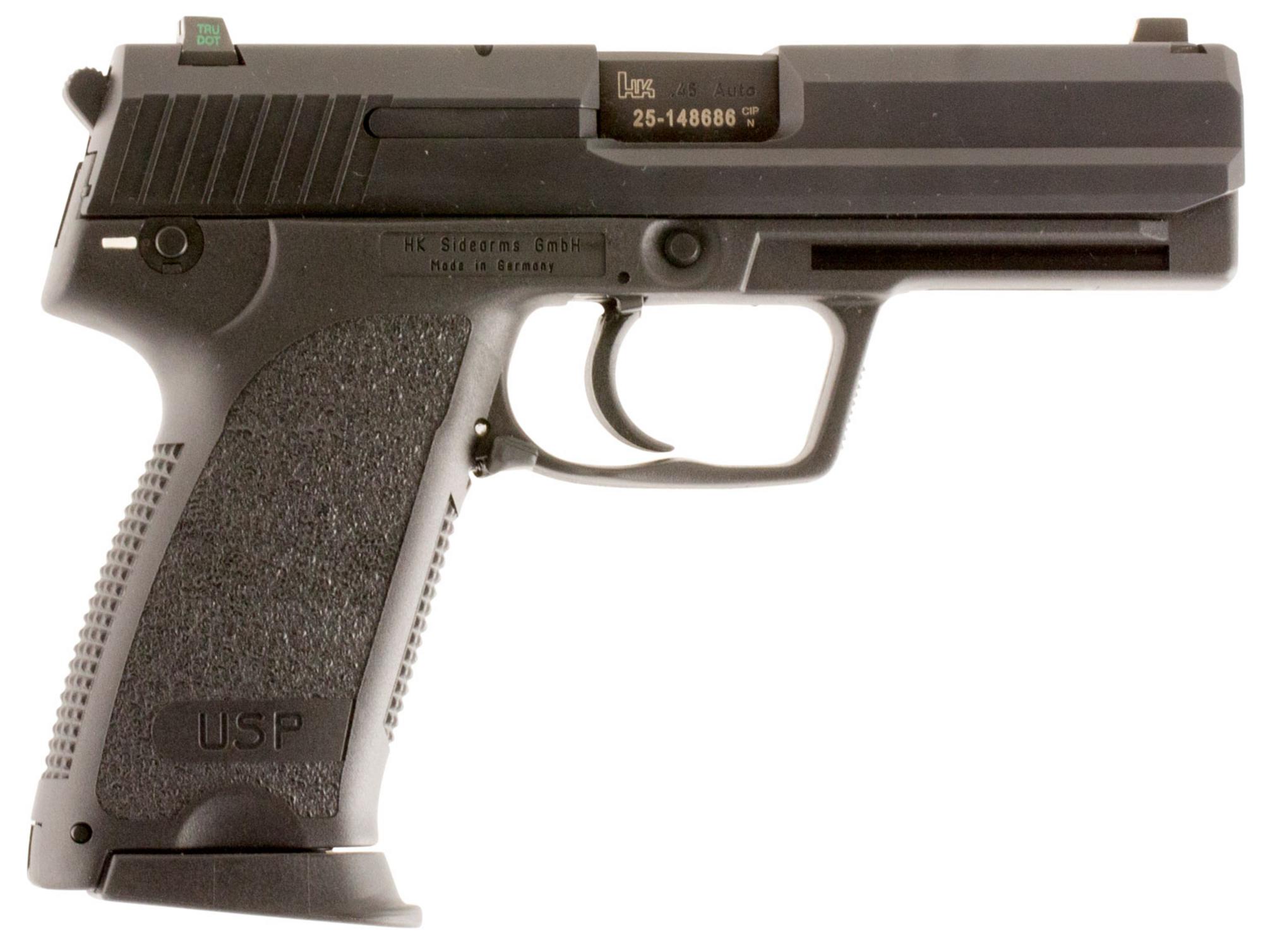 Heckler & Koch USP45 V1 Pistol 81000325, 45 ACP, 4.41", Black Polymer Grips, Black Finish, 10 Rds