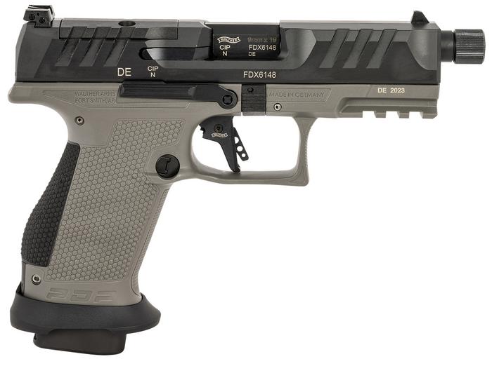 Walther PDP Pro SD Compact, 2876574, 9mm, 4.60", Performance Duty Texture Grips, Tungsten Gray Finish, Threaded, 15+1