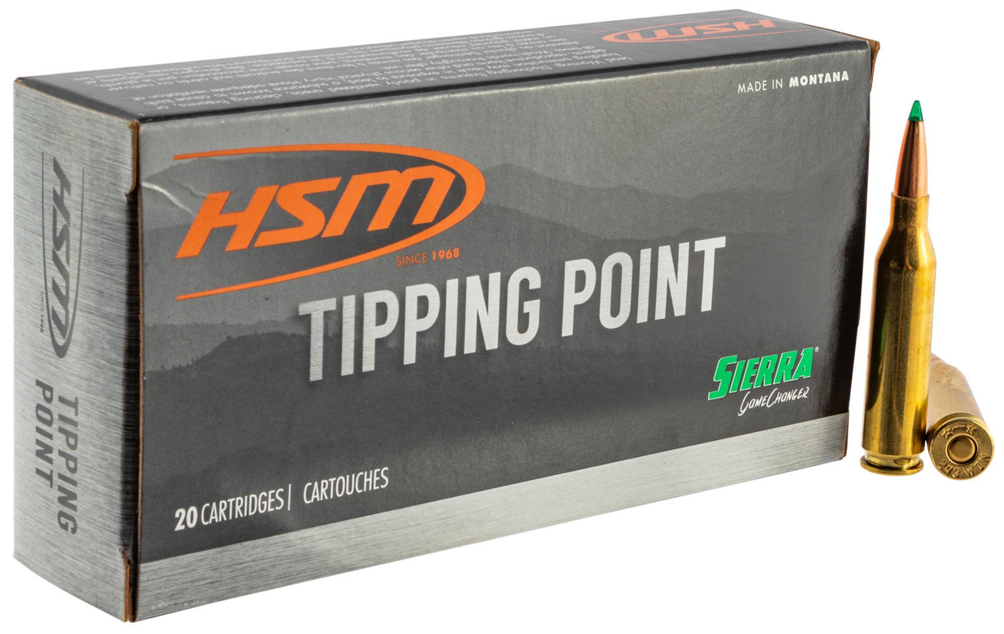 HSM Tipping Point Rifle Ammunition 7MM0812N, 7mm-08 Rem, Hornady SST, 162 gr, 20 Rd/Bx