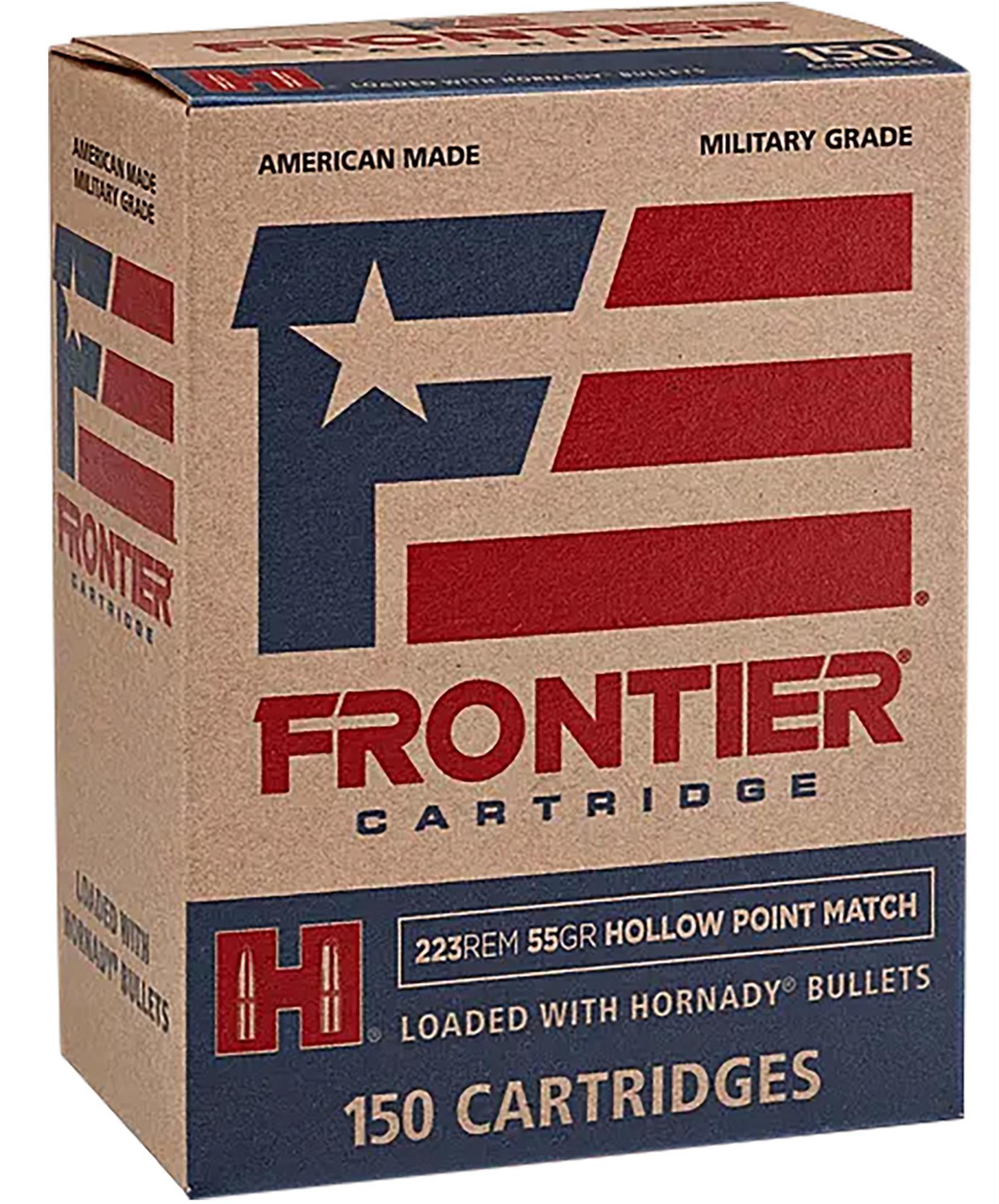Hornady Frontier Rifle Ammunition FR1415, 223 Remington, Hollow Point Match, 55 gr, 3240 fps, 150 Rd/Bx