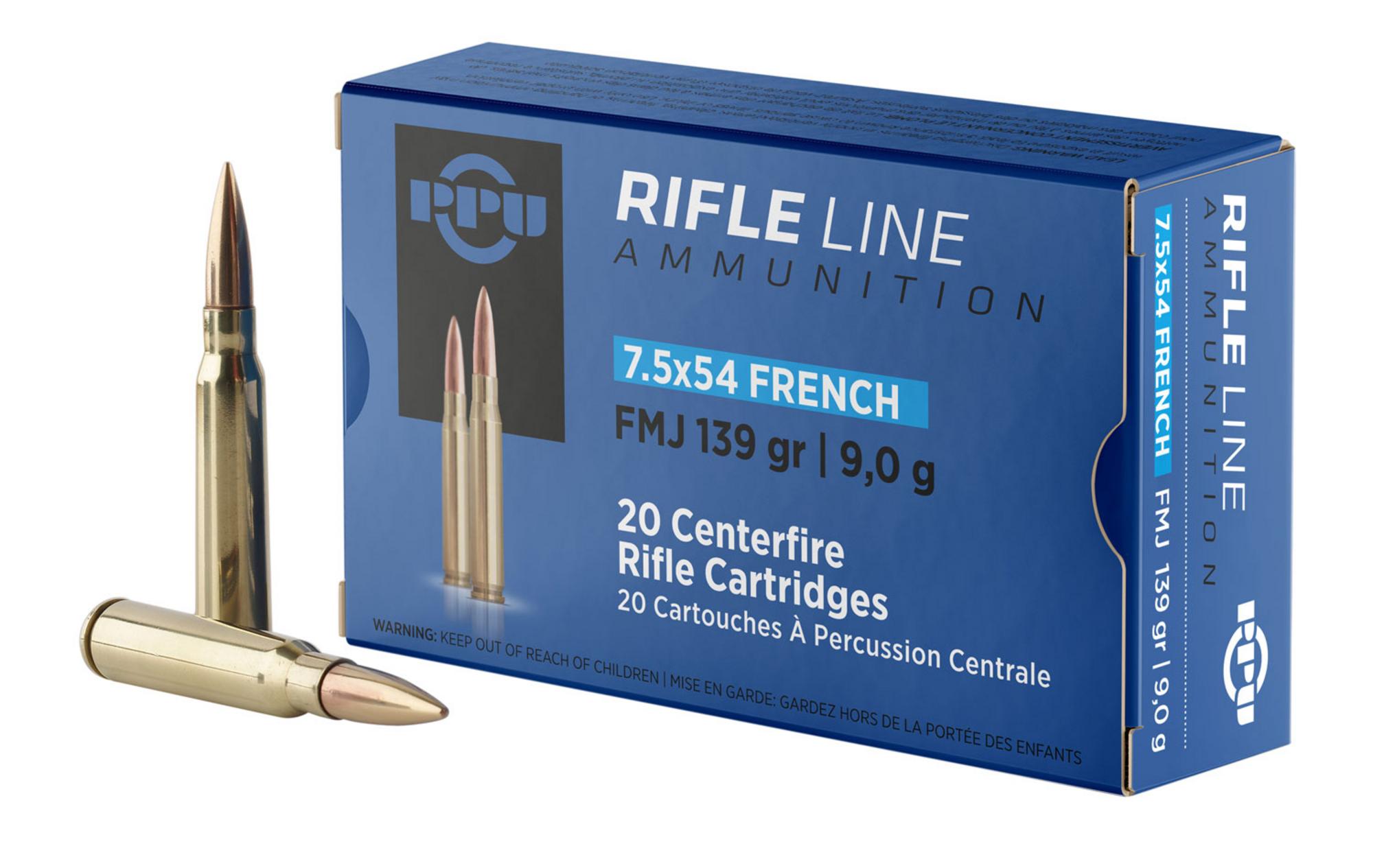 Prvi Partizan Rifle Ammunition PP7F, 7.5x54 French, Full Metal Jacket, 139 gr, 2600 fps, 20 Rd/Bx
