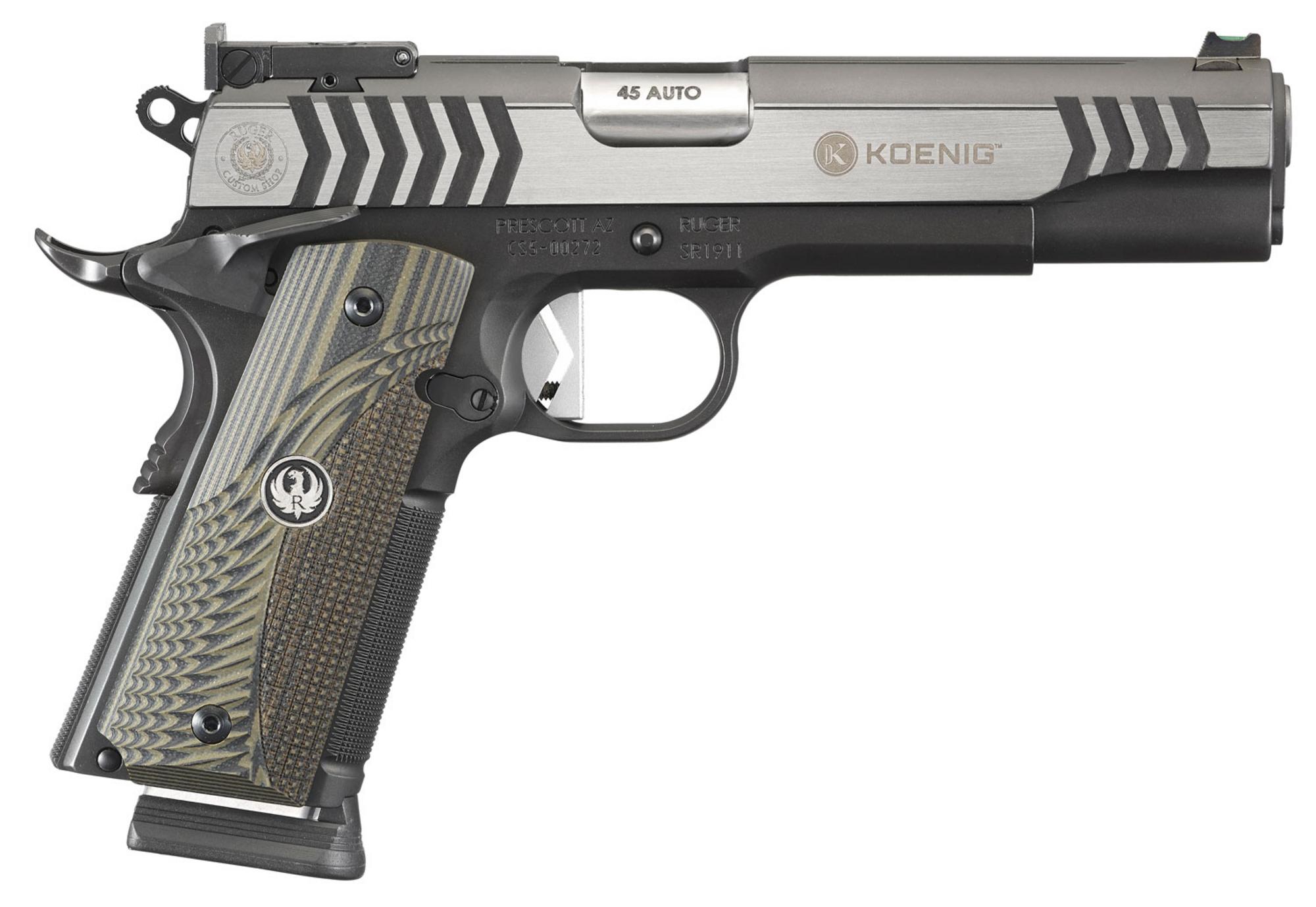 Ruger SR1911 Competition Pistol 6776, 45 ACP, 5", Two-Tone Textured G10 Grips, Black Nitride Finish, 8 Rds