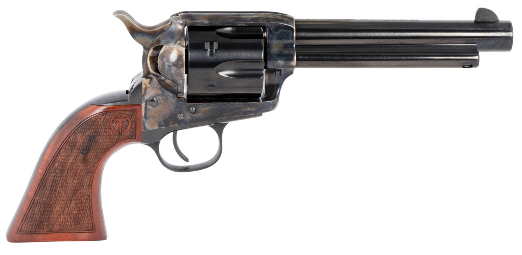 Taylors Smoke Wagon Revolver 550811, 357 Mag, 5.50", Checkered Walnut Grips, Color Case Hardened Finish, 6 Rds