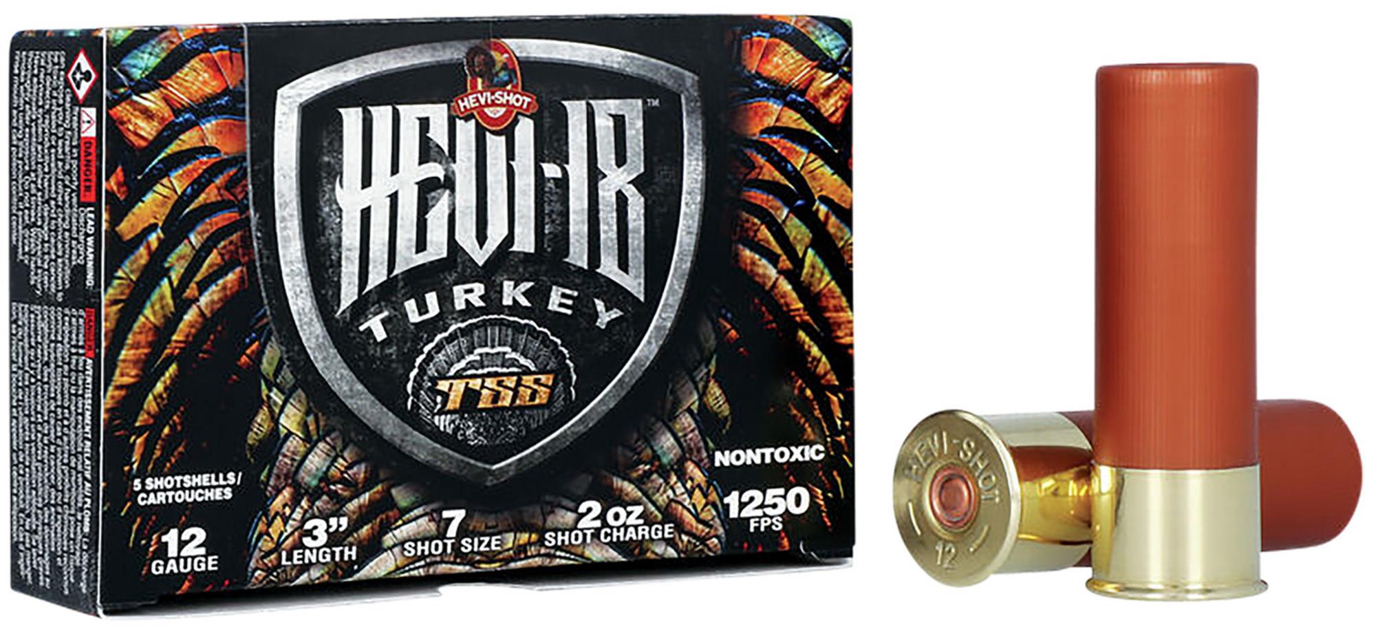 HEVI-Shot HEVI-18 TSS Turkey Shotshells HS4007, 12 Gauge, 3", 2 oz, 1250 fps, #7 Shot, 5 Rds/box