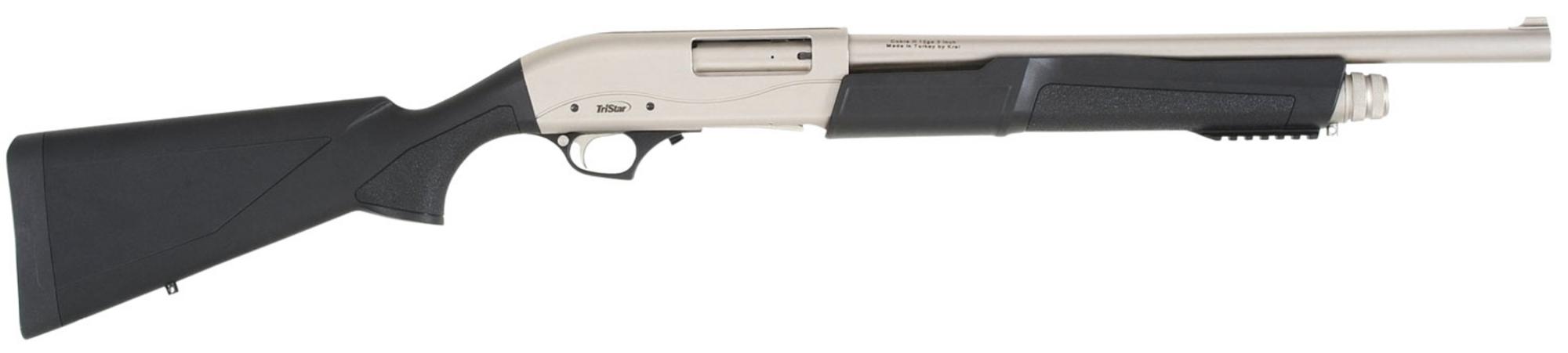 TriStar Cobra III Marine Pump Shotgun 23164, 12 Gauge, 18.50", 3" Chmbr, Silver Receiver, Black Stock, 5+1