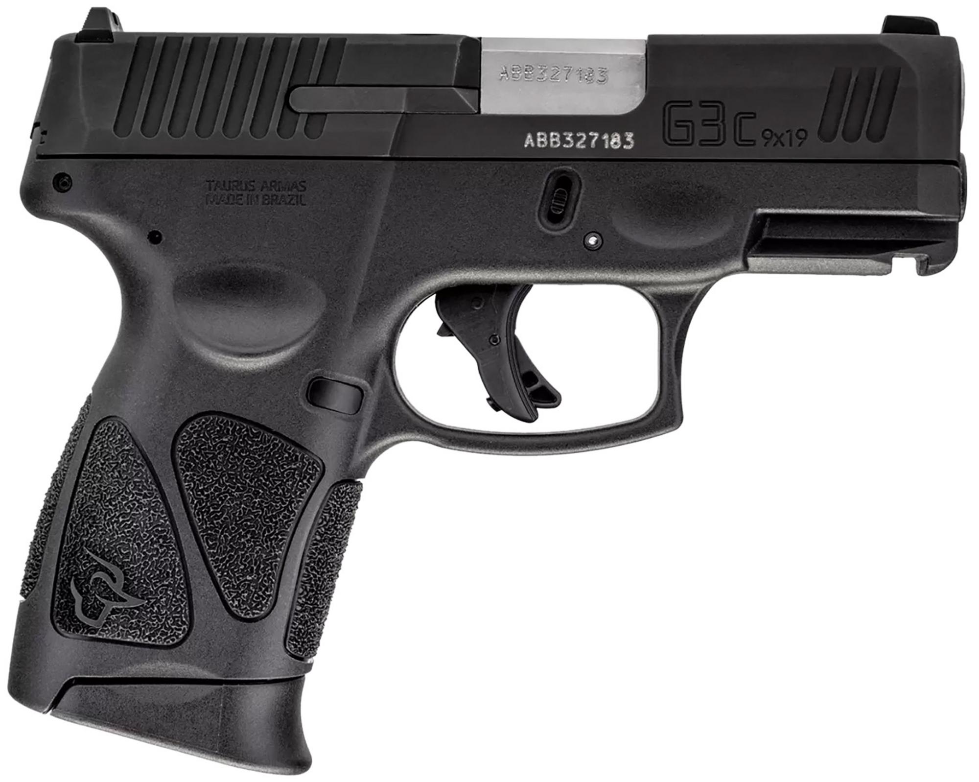 Taurus G3C Pistol 1G3C93110, 9mm, 3.26", Black Polymer Grips, Black Finish, 10 Rds