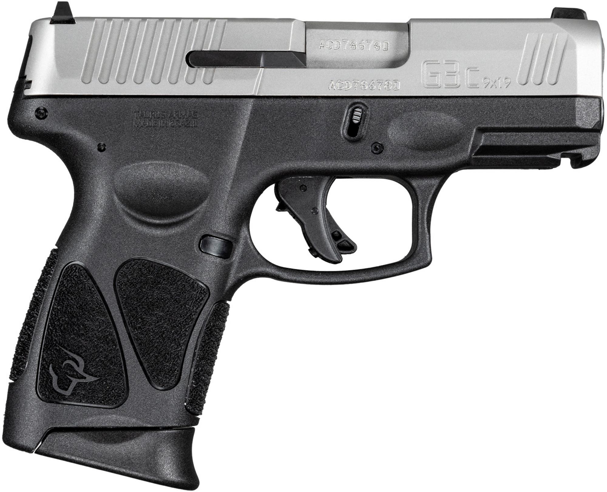 Taurus G3C Compact Pistol 1G3C9392X12, 9mm, 3.26", Black Polymer Grips, Matte Stainless Slide, 12 Rds