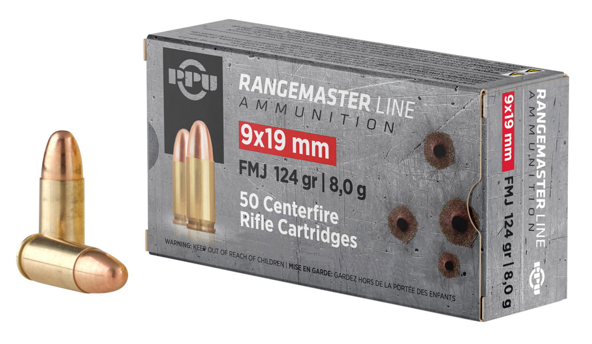 Prvi Partisan Pistol Ammunition PPRM9M, 9mm Luger, Full Metal Jacket, 124 gr, 1263 fps, 1000 Rd/Bx