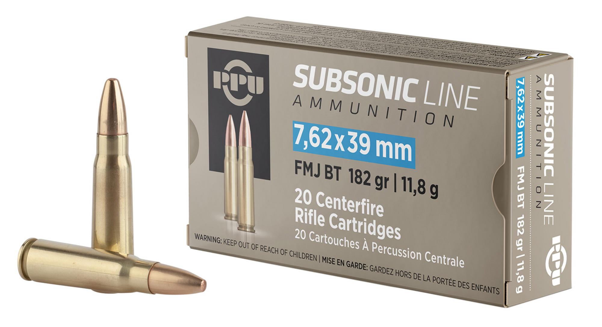 Prvi Partizan Rifle Ammunition PPS76239, 7.62x39mm, Full Metal Jacket Boat Tail, 182 gr, 1033 fps, 20 Rd/Bx