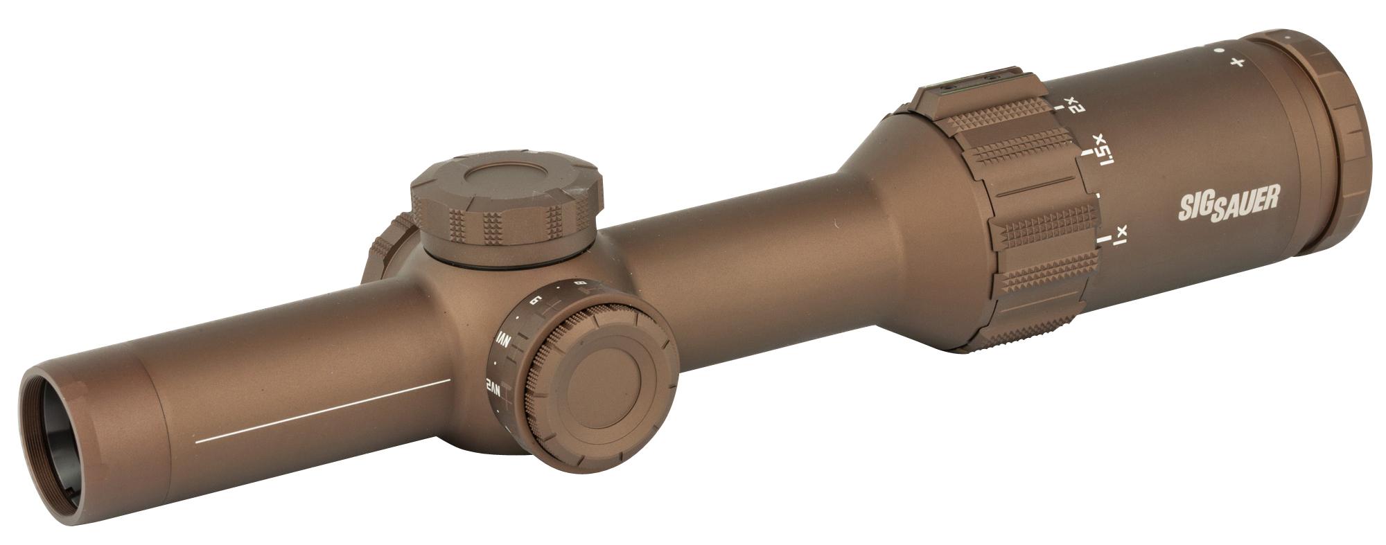 Sig Tango6T Rifle Scope SOT61230, 1-6x, 24mm Obj, 30mm Tube, Flat Dark Earth, Illuminated Hellfire SVPS Reticle