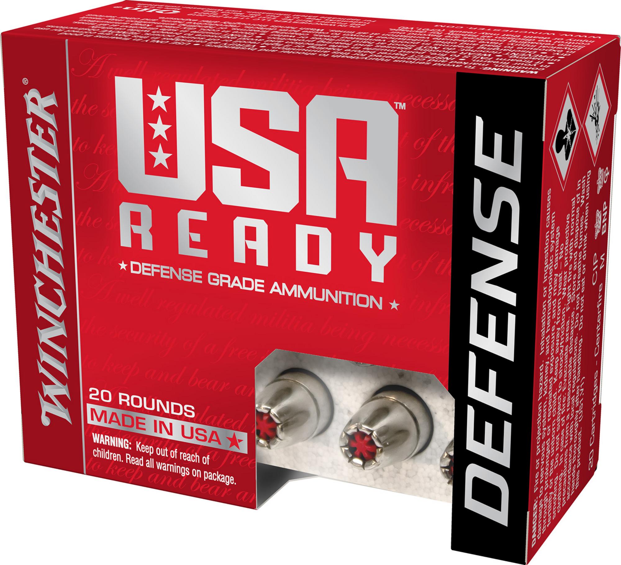 Winchester USA Ready Pistol Ammunition RED45HP, 45 Automatic Colt Pistol ACP, Hex Vent Hollow Point, 200 gr, 1000 fps, 20 Rd/Bx