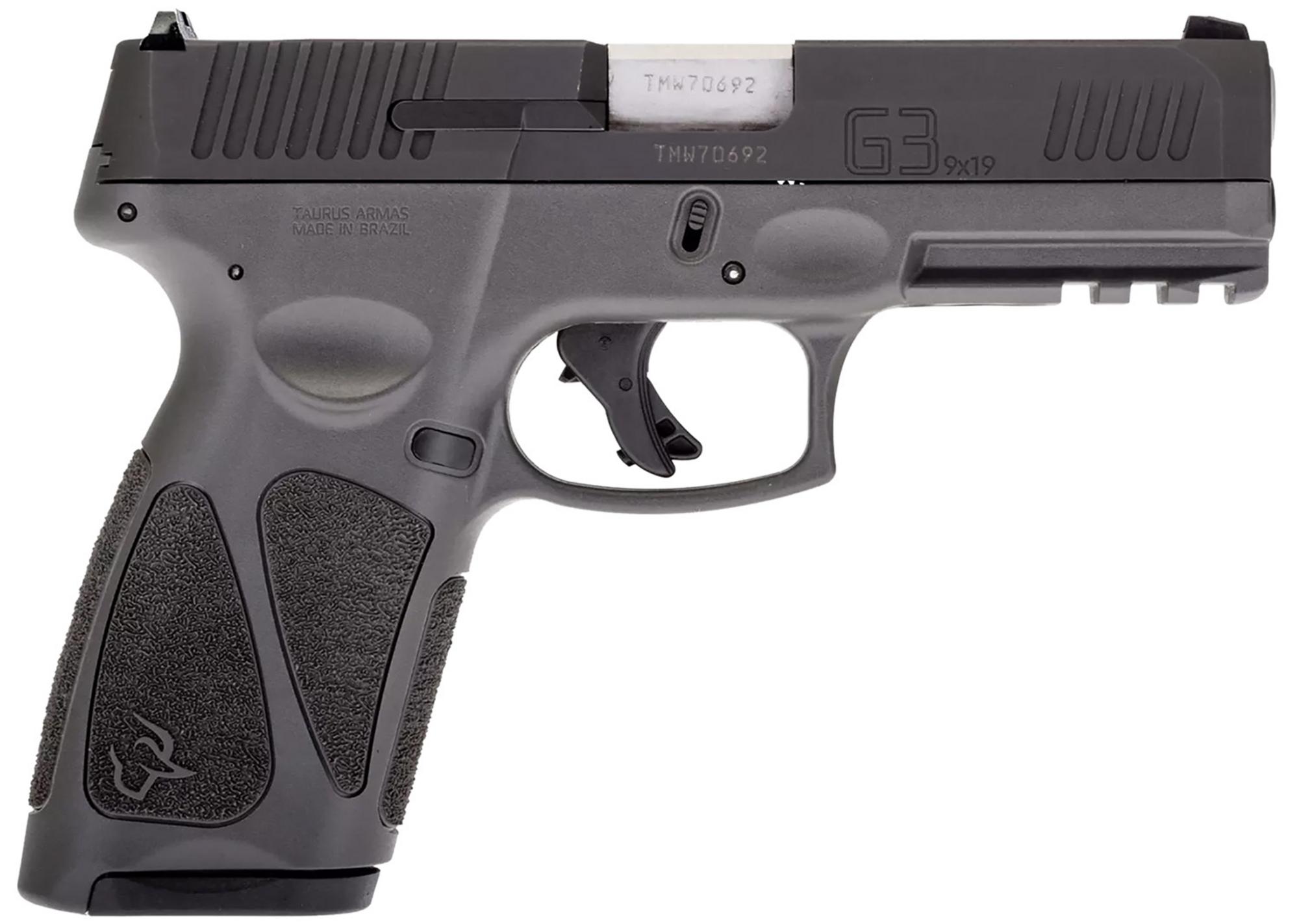 Taurus G3 Full Size Pistol 1G3B941G, 9mm, 4", Gray Polymer Grips, Black Tenifer Slide, 17 Rds