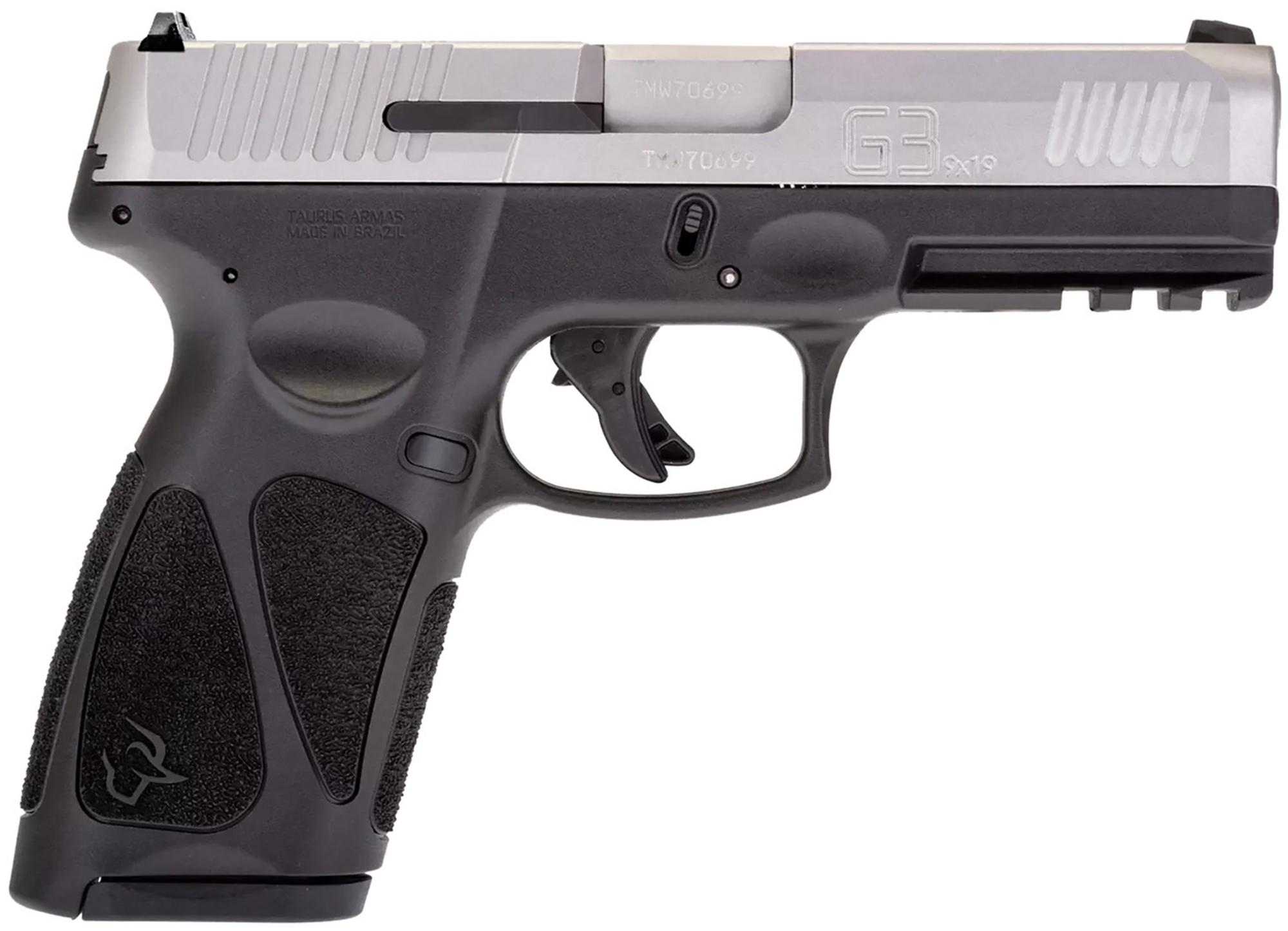 Taurus G3 Full Size Pistol 1G3B94915, 9mm, 4", Black Polymer Grips, Matte Stainless Slide, 15 Rds