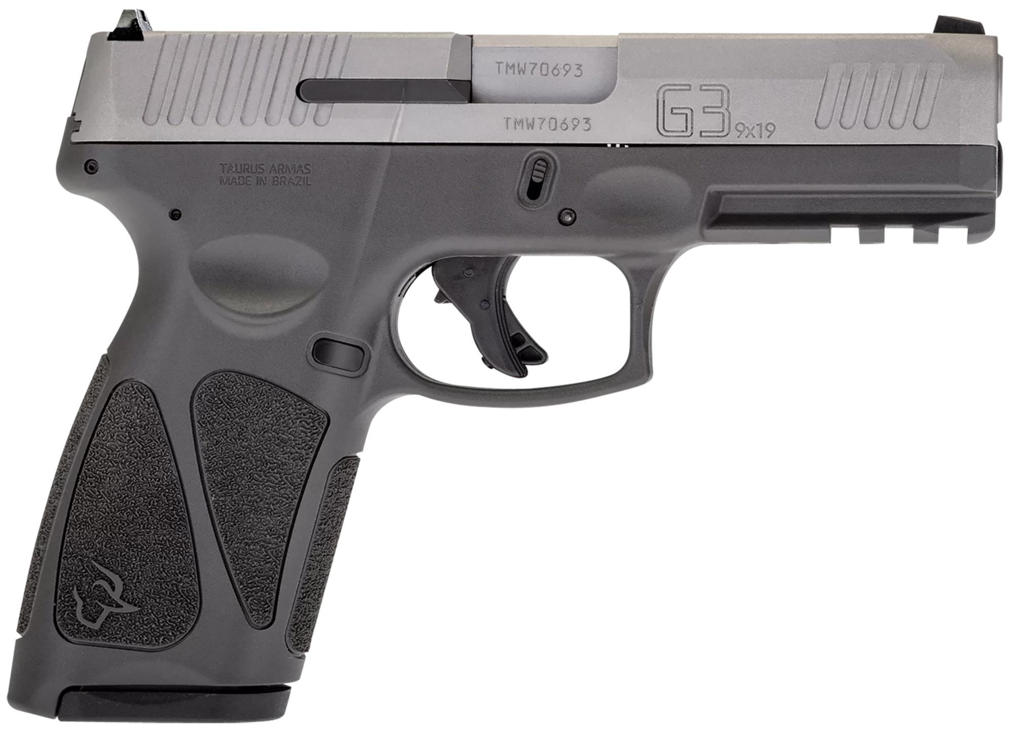 Taurus G3 Full Size Pistol 1G3B949G, 9mm, 4", Black Polymer Grips, Matte Stainless Slide, 17 Rds