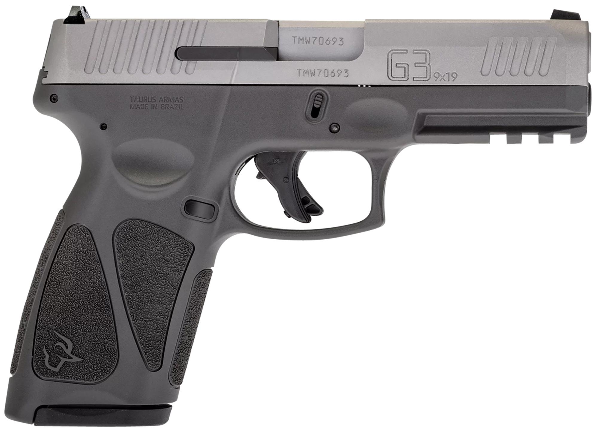 Taurus G3 Full Size Pistol 1G3B949G15, 9mm, 4", Gray Polymer Grips, Matte Stainless Slide, 15 Rds