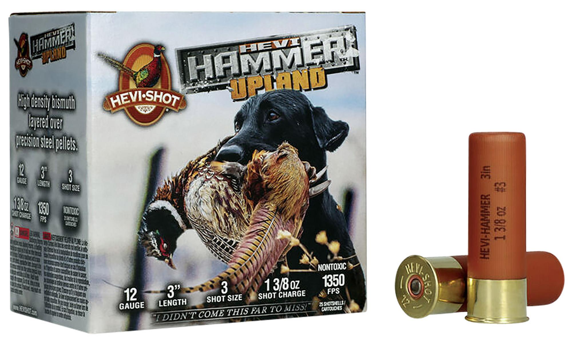 HEVI-Shot HEVI-Hammer Upland Shotshells HS2913, 12 Gauge, 3", 1 3/8 oz, 1350 fps, #3 Shot, 25 Rds/box