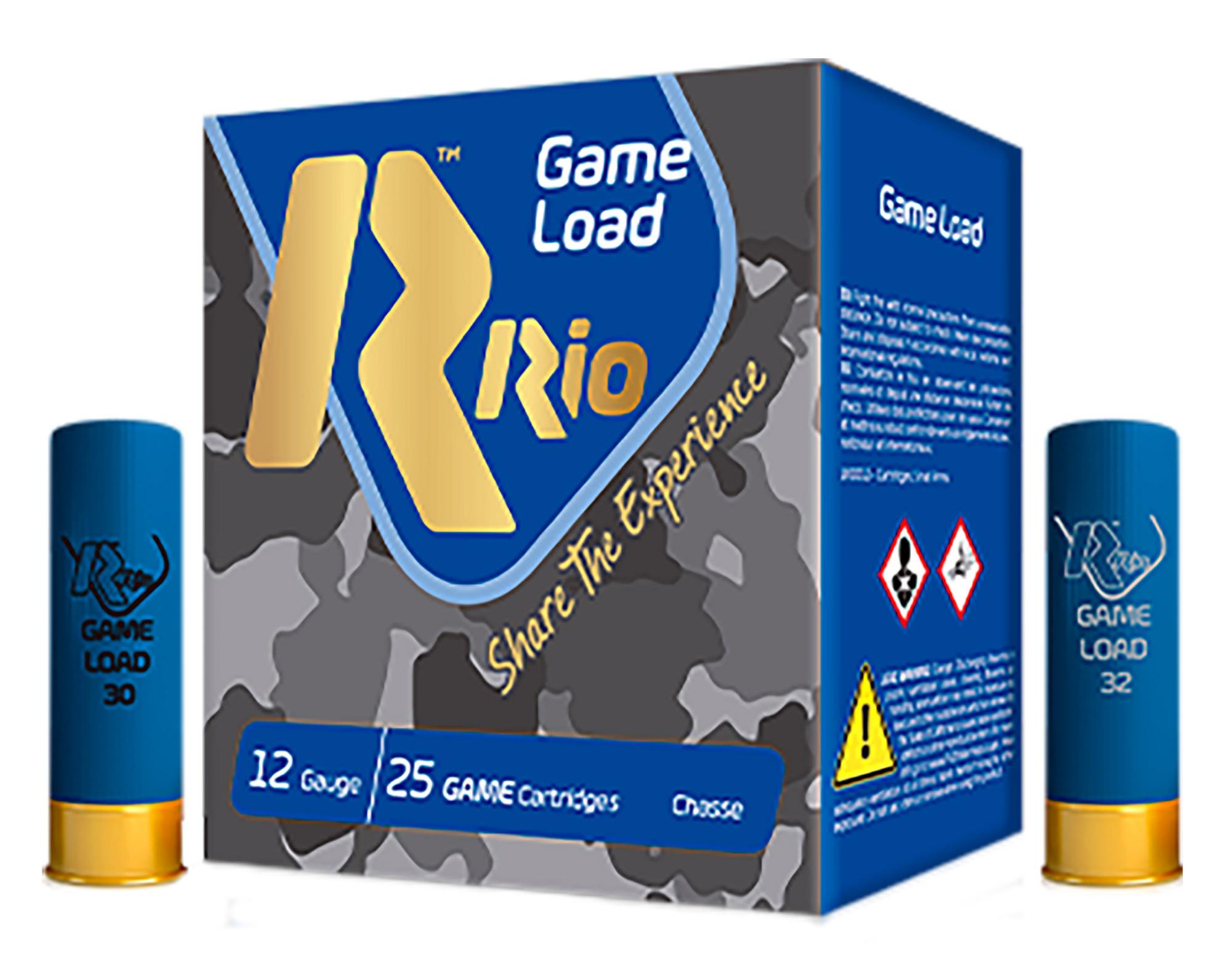 Rio Game Load Shotshells TG368, 12 Gauge, 2-3/4", 1 1/4 oz, 1250 fps, #8 Lead Shot, 25 Rds/box