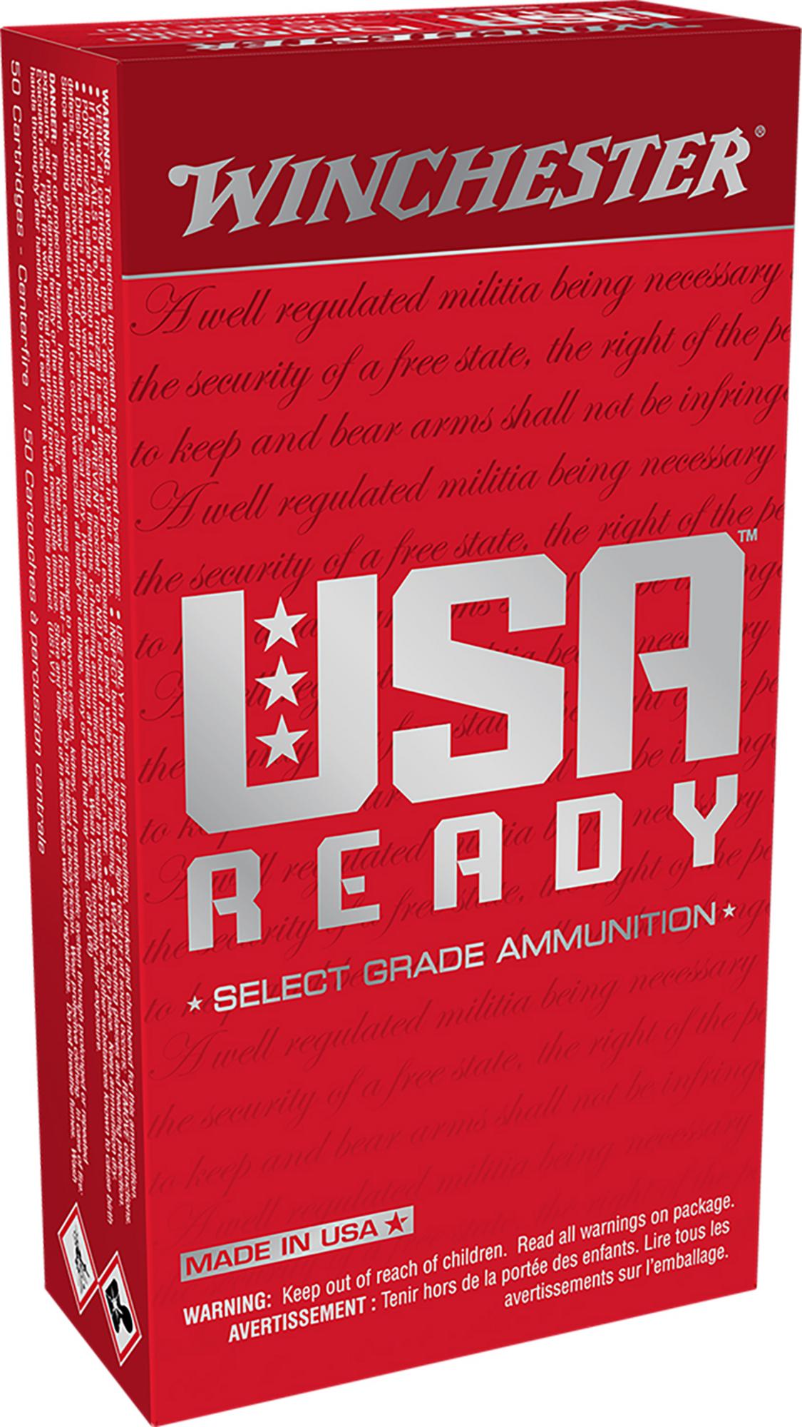 Winchester USA Ready Pistol Ammunition RED10, 10mm Auto, Full Metal Jacket Flat Nose, 180 gr, 1250 fps, 50 Rd/Bx