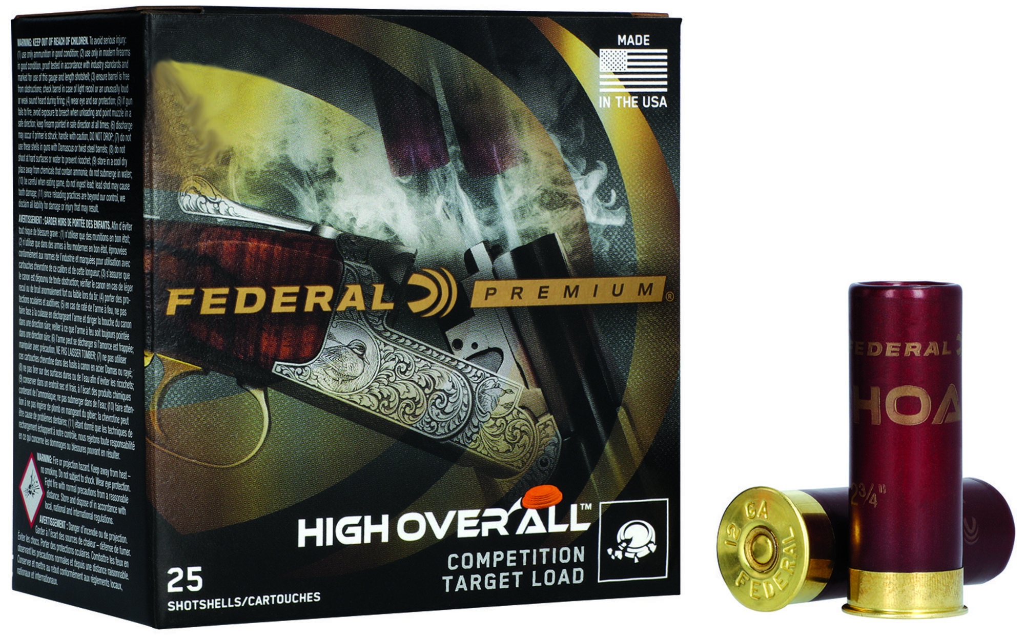 Federal High Over All Shotshells HOA289, 28 Gauge, 2-3/4", 3/4 oz, 1250 fps, #9 Lead , 25 Rds/box