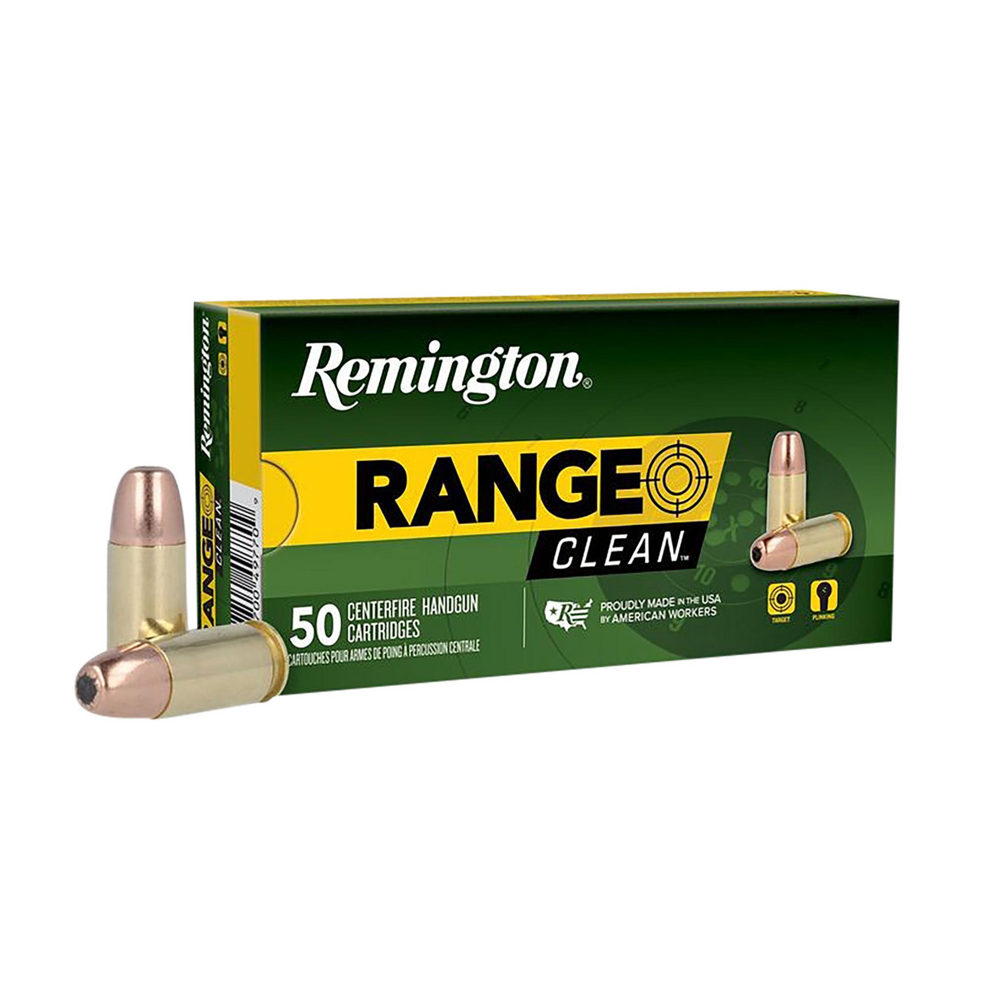 Remington Range Clean Pistol Ammunition RC9MM11, 9mm, Flat Nose Enclosed Base, 115 gr, 1145 fps, 50 Rd/Bx