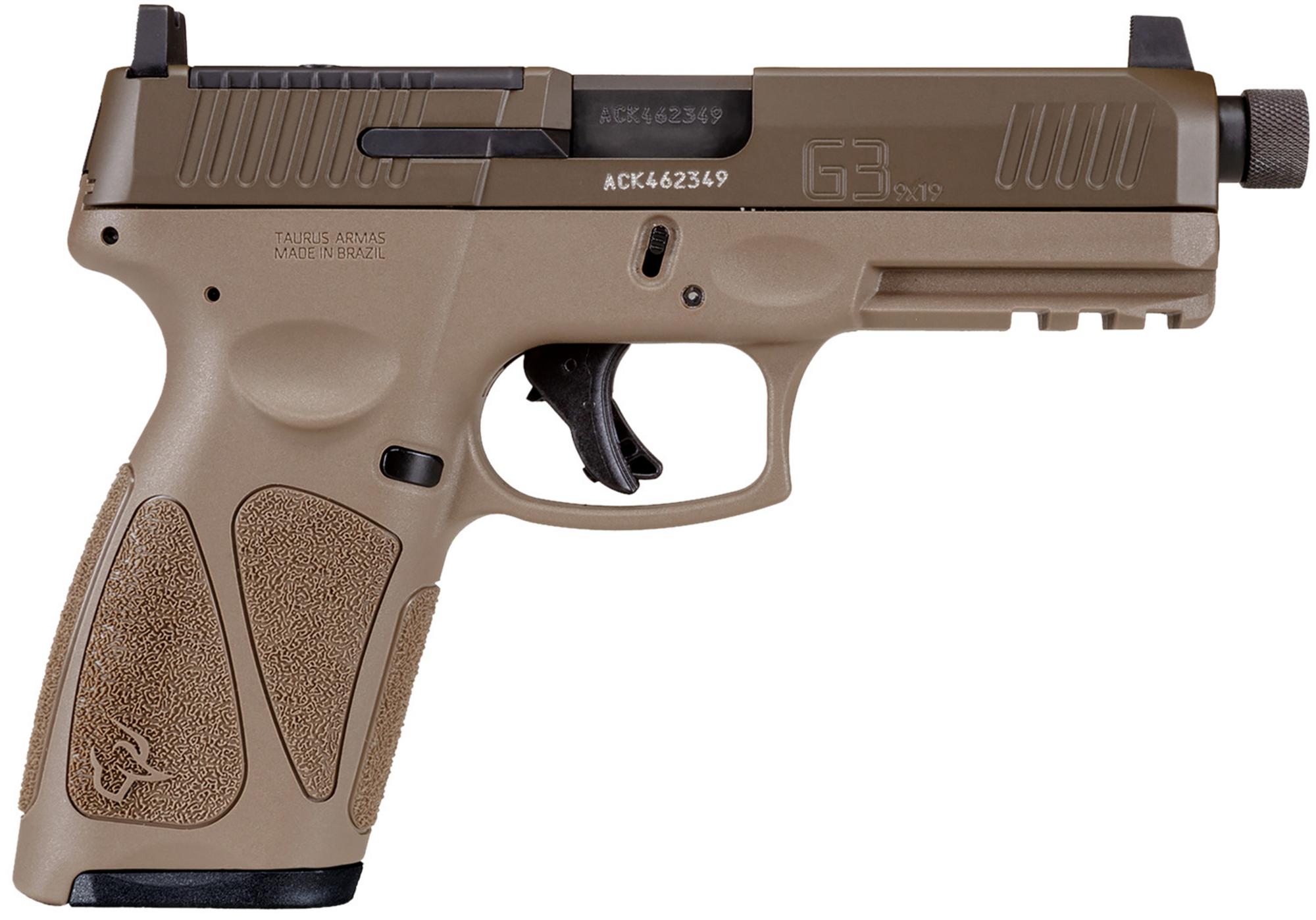 Taurus G3 T.O.R.O Full Size Pistol 1G3P941TAC10, 9mm, 4", FDE Polymer Grips, Optic Ready, Threaded, 10 Rds