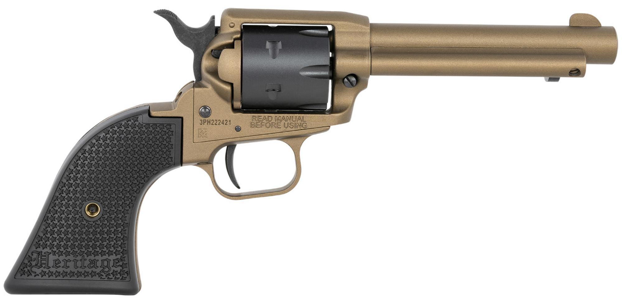 Heritage Rough Rider Revolver RR22A4, 22 LR, 4.75", Black Star Polymer Grips, Burnt Bronze Cerakote Finish, 6 Rds