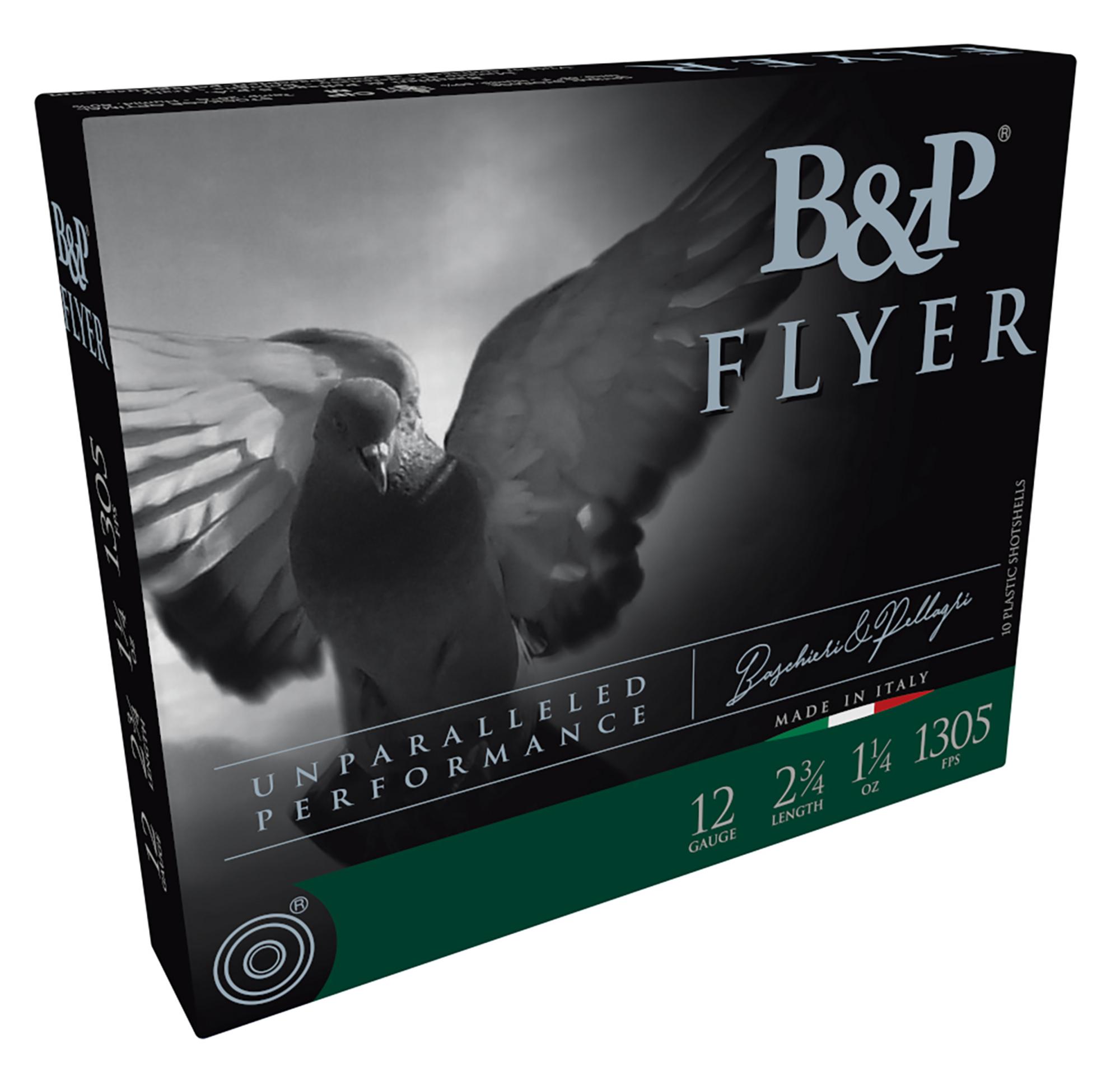 Baschieri & Pellagri Competition Flyer Shotshells 12B14P75, 12 Gauge, 2-3/4", 1 1/4 oz, 1305 fps, #7.5 Lead Shot, 10 Rds/box