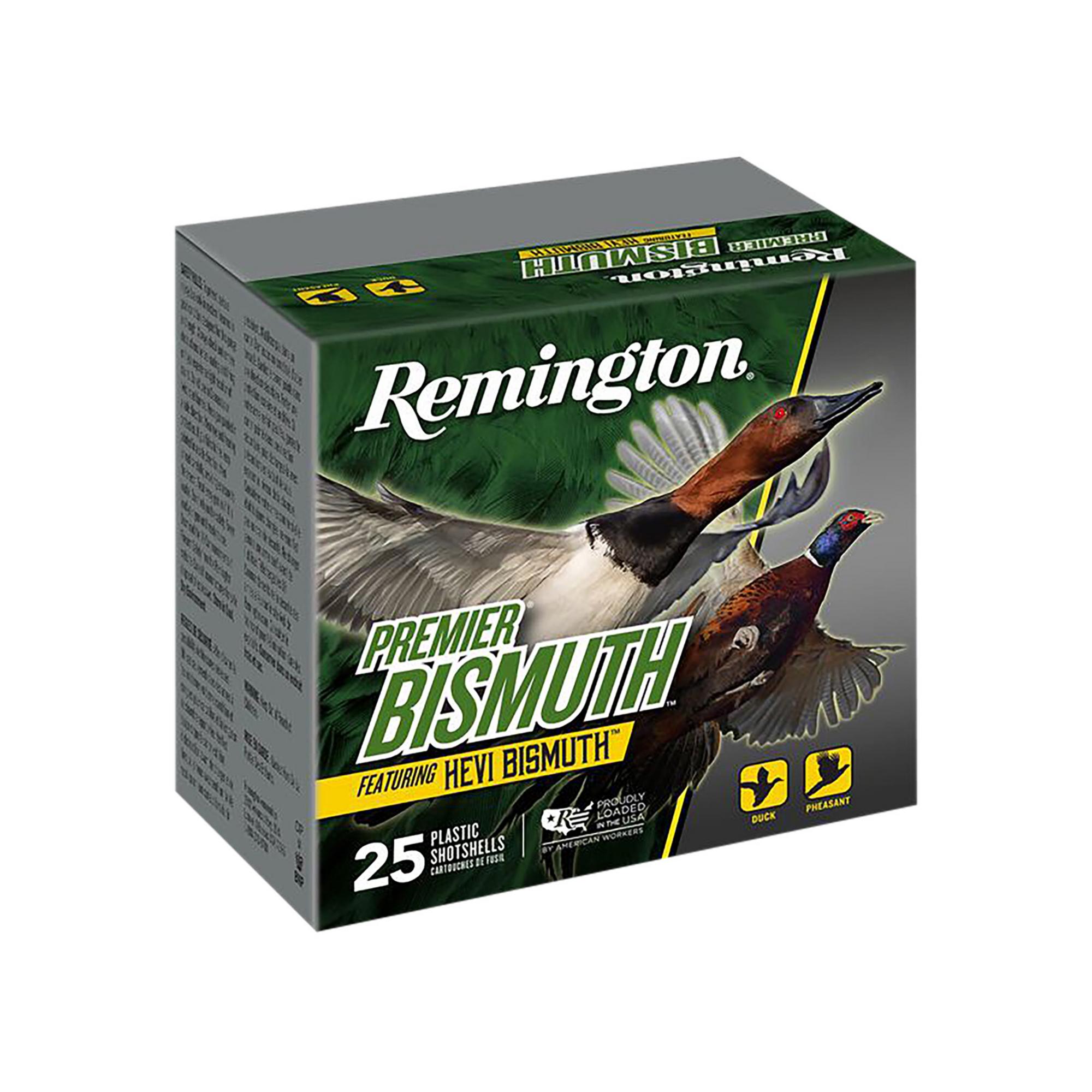 Remington Premier Bismuth Shotshells R20500, 12 Gauge, 3", 1 3/8 oz, 1400 fps, #2 Steel Shot, 25 Rds/box