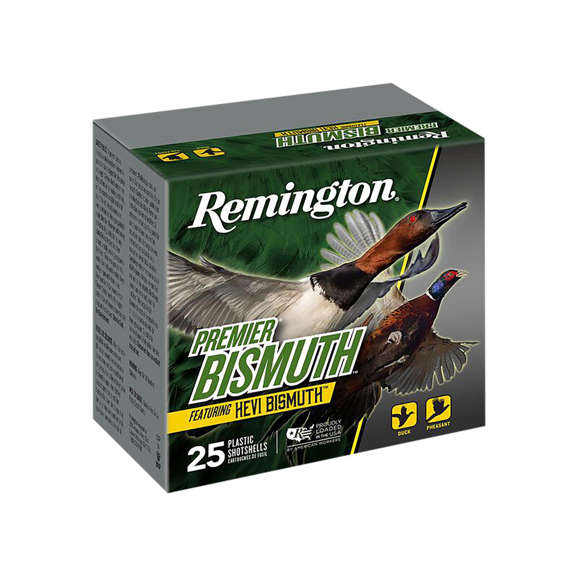 Remington Premier Bismuth Shotshells R20507, 20 Gauge, 3", 1 1/4 oz, 1400 fps, #2 Steel Shot, 25 Rds/box