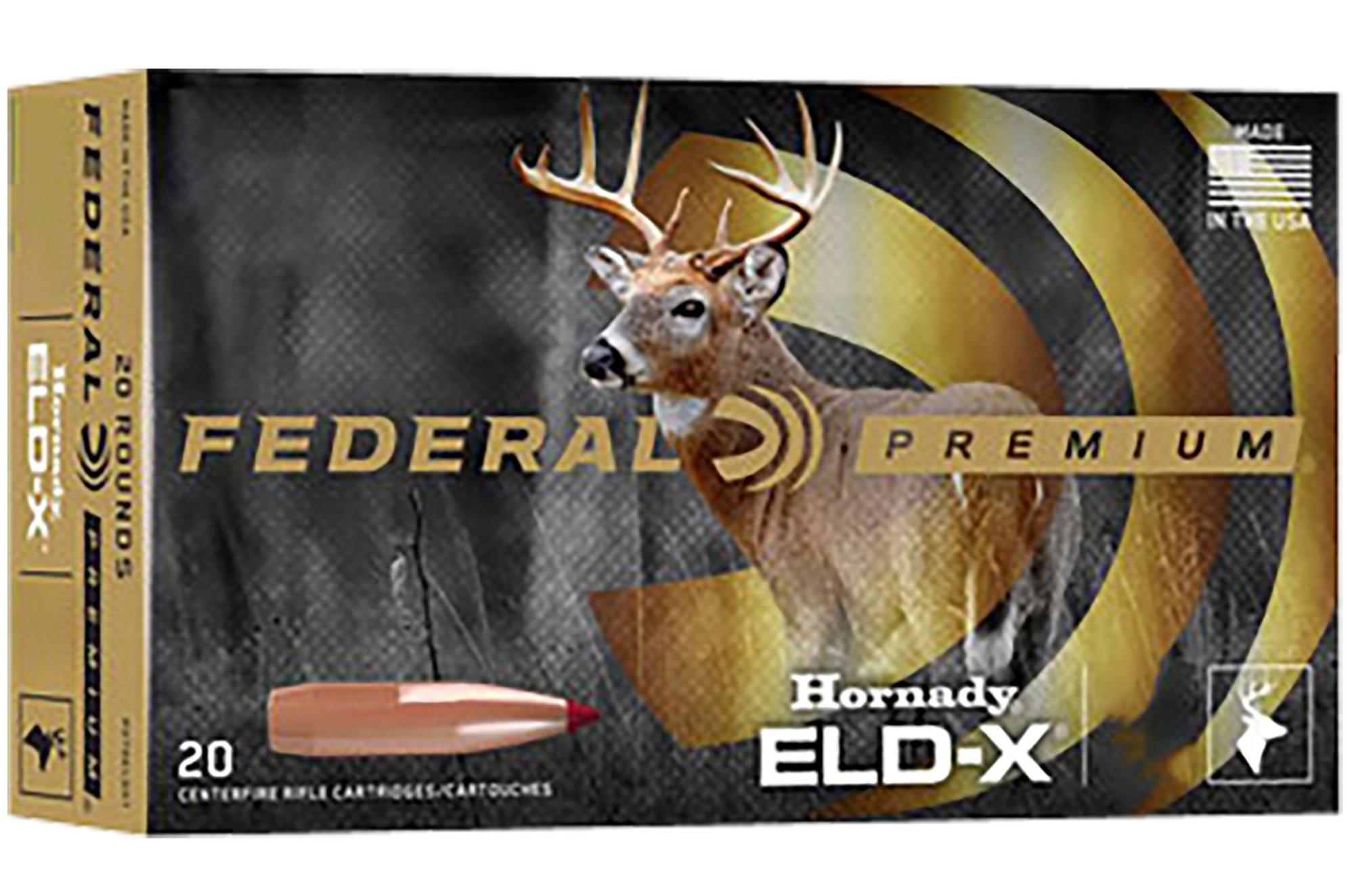 Federal Premium Rifle Ammunition P3006ELDX1, 30-06 Springfield, Extremely Low Drag-eXpanding, 178 gr, 2750 fps, 20 Rd/Bx