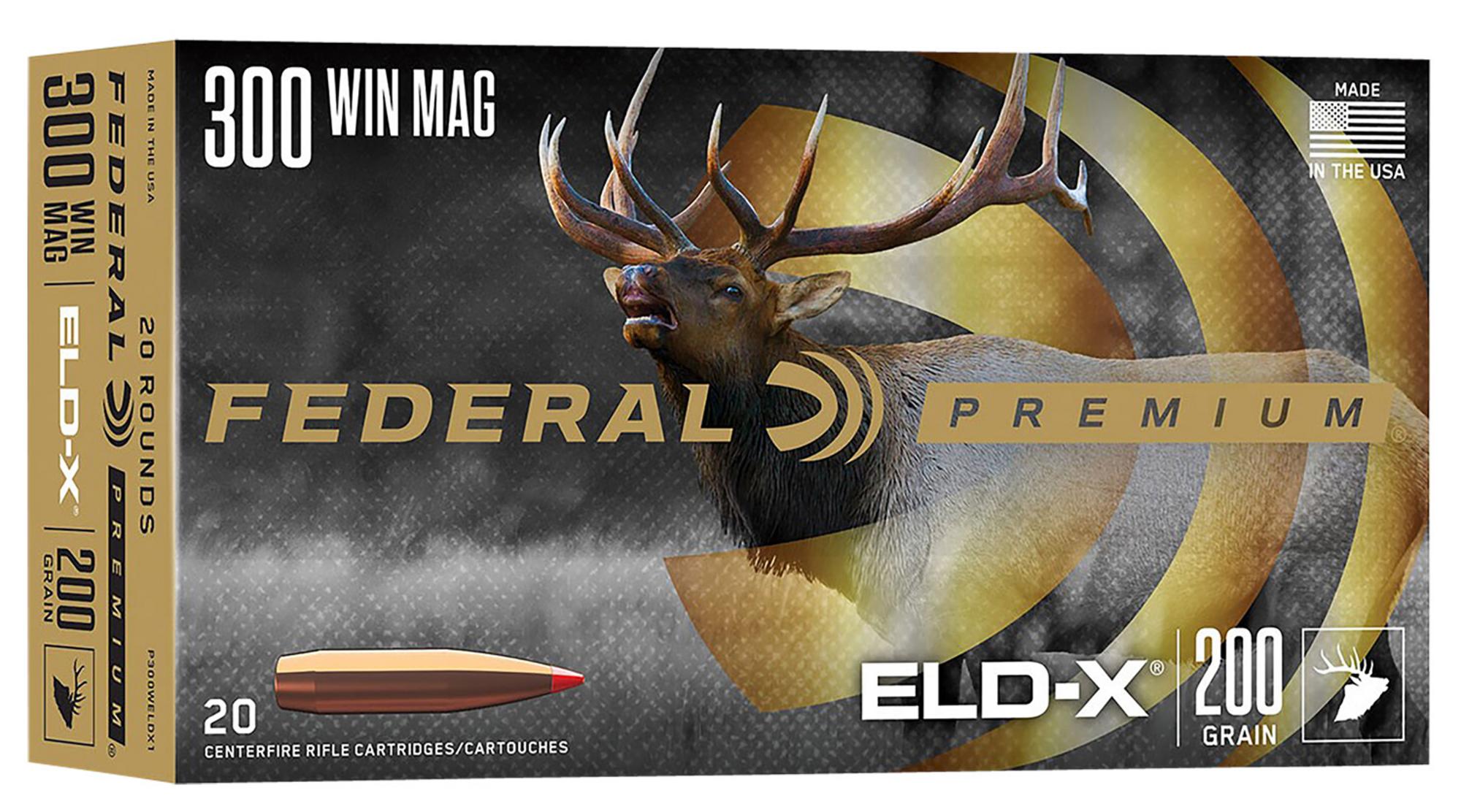 Federal Premium Rifle Ammunition P300WELDX1, 300 Win Mag, Extremely Low Drag-eXpanding, 200 gr, 2860 fps, 20 Rd/Bx