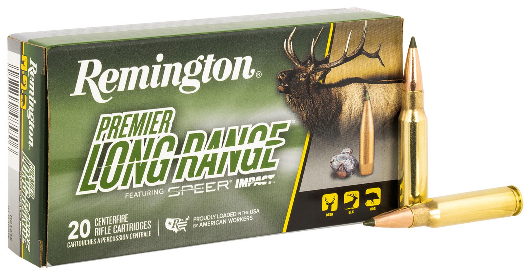Remington Premier Long Range Rifle Ammunition R21345, 308 Win, Speer Impact, 172 gr, 2635 fps, 20 Rd/Bx